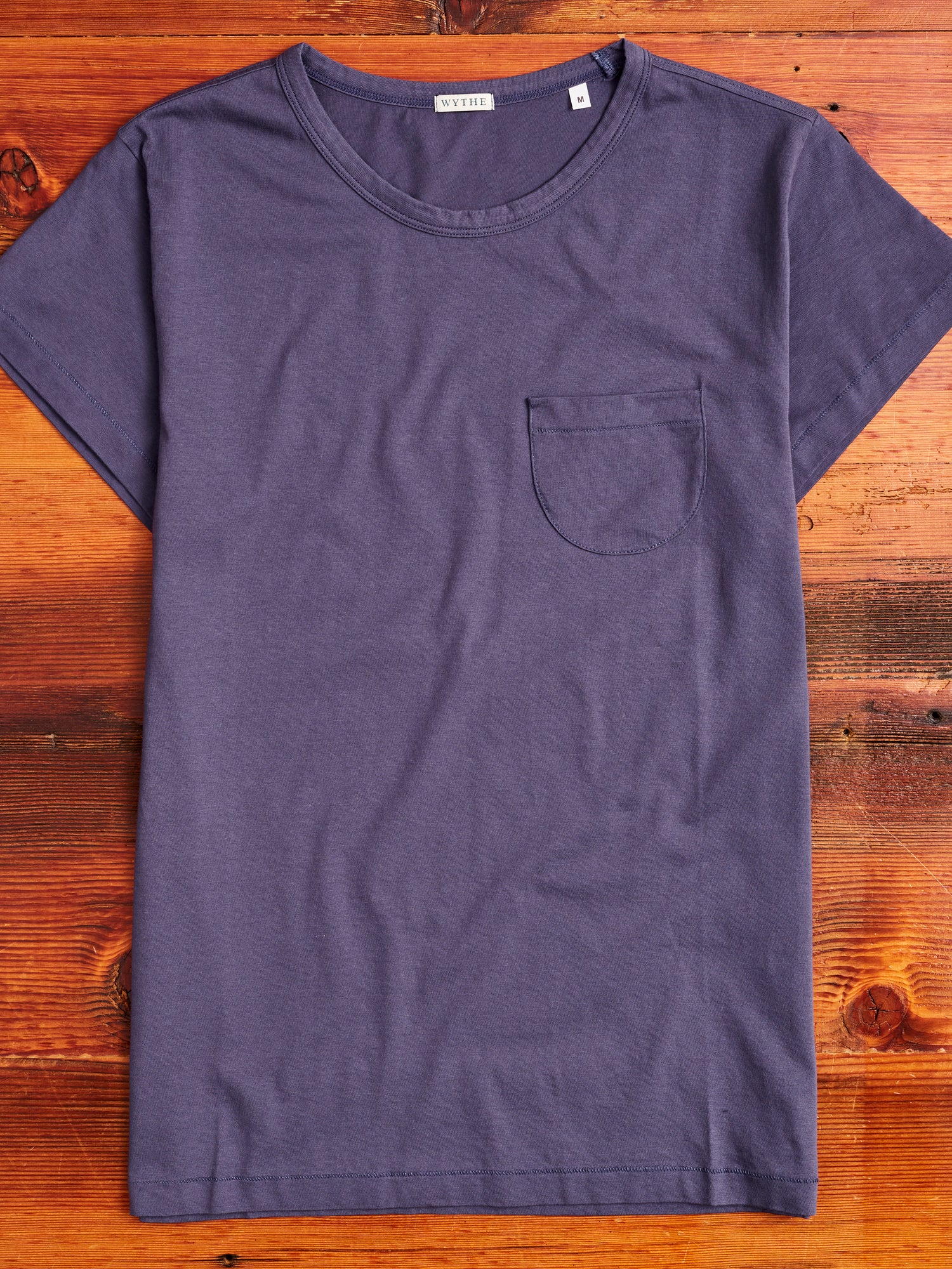 Organic Cotton Tubular Pocket T-Shirt in Faded Navy