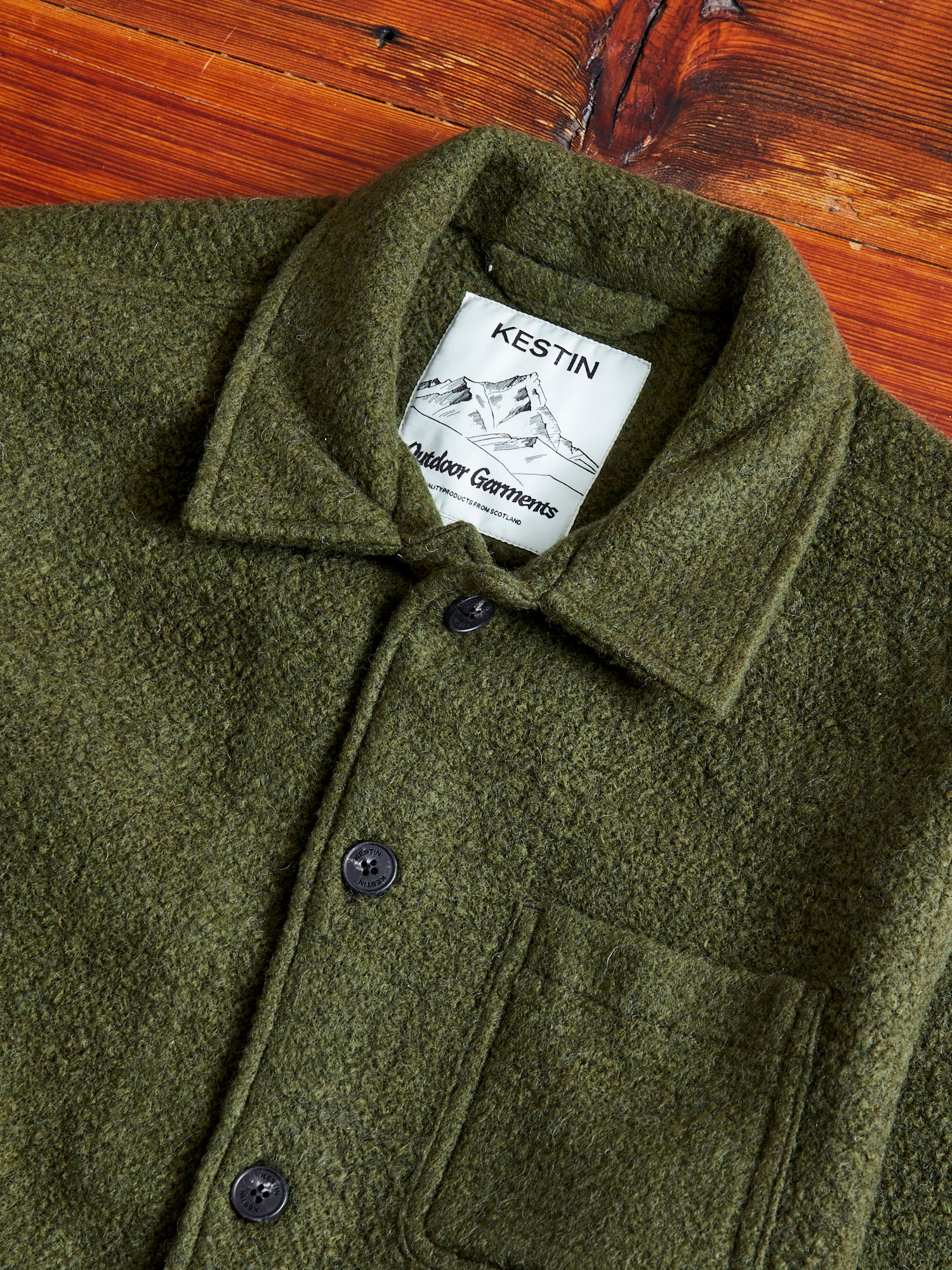 Italian Wool Ormiston Jacket in Defender Green - Image 3