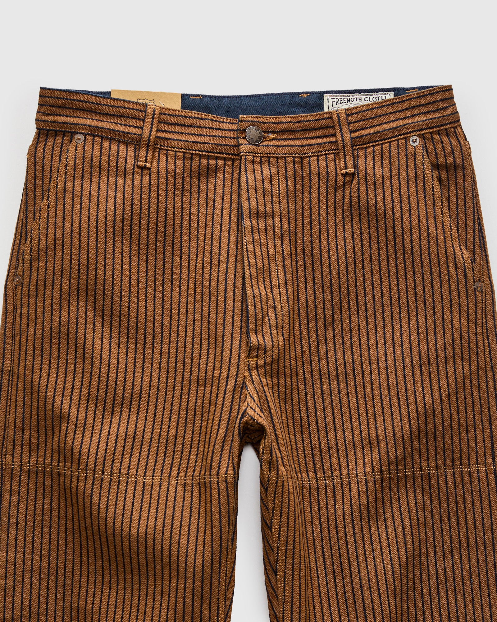 Ortega Pant in Brown Herringbone Dobby - Image 4