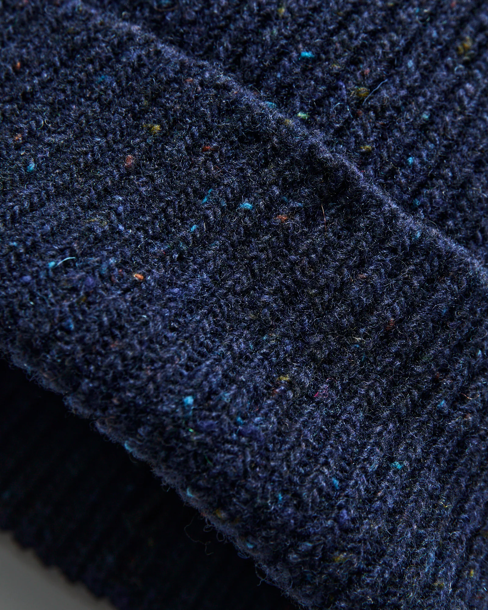 "Out of the Blue" Wool Beanie in Navy - Image 2