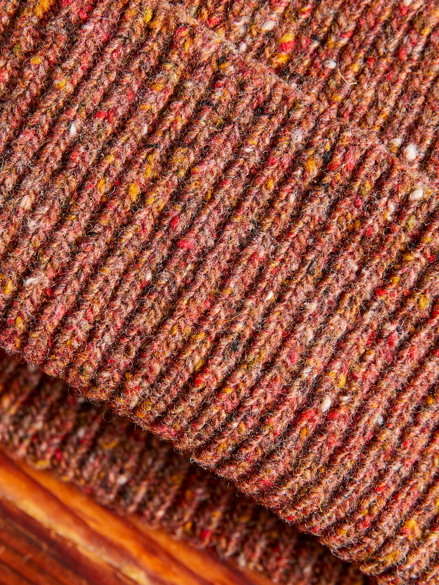 "Out of the Blue" Wool Beanie in Reddish - Image 2