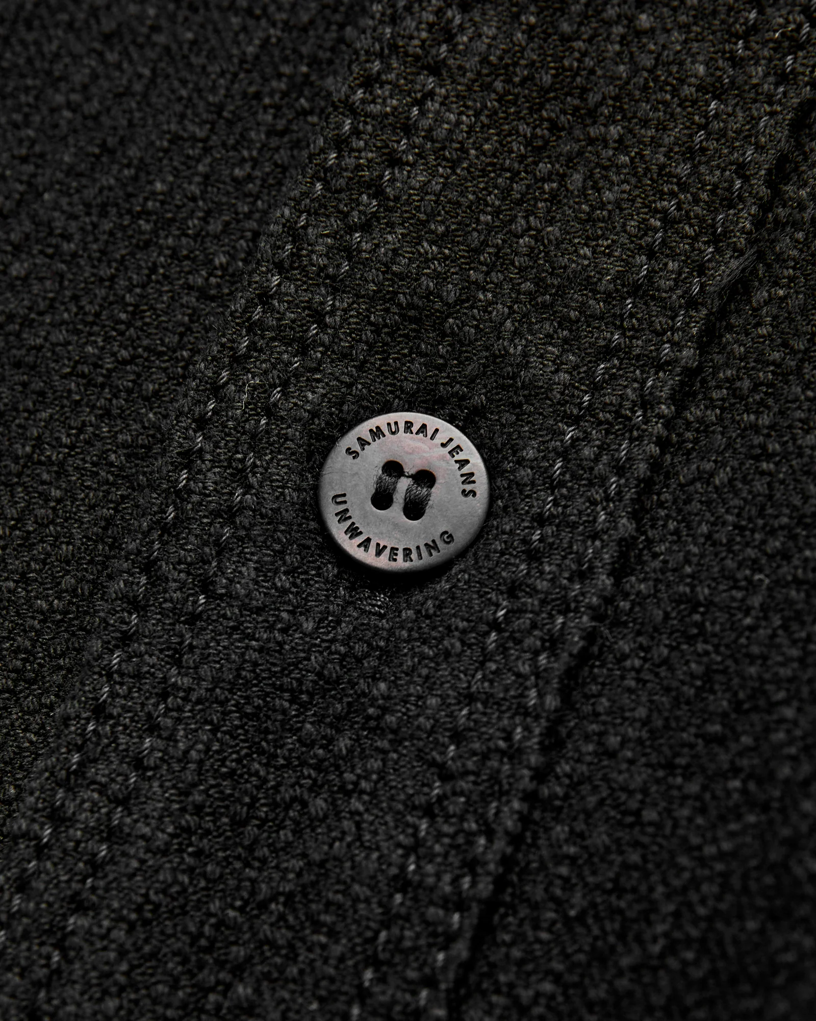 Overdyed Sashiko Flannel Workshirt in Black - Image 4