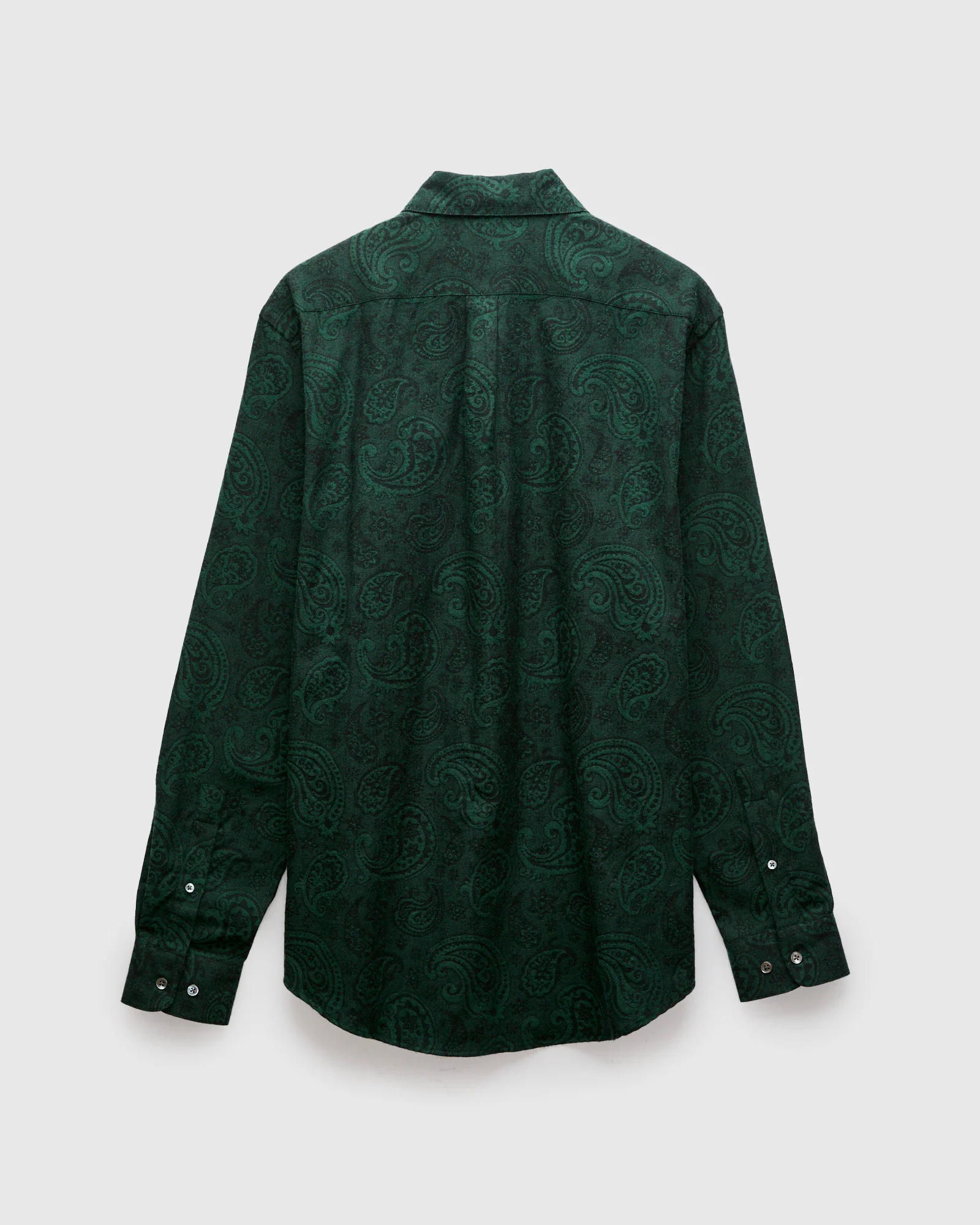 Paisley Jacquard Flannel Button-Up Shirt in Green - Image 3