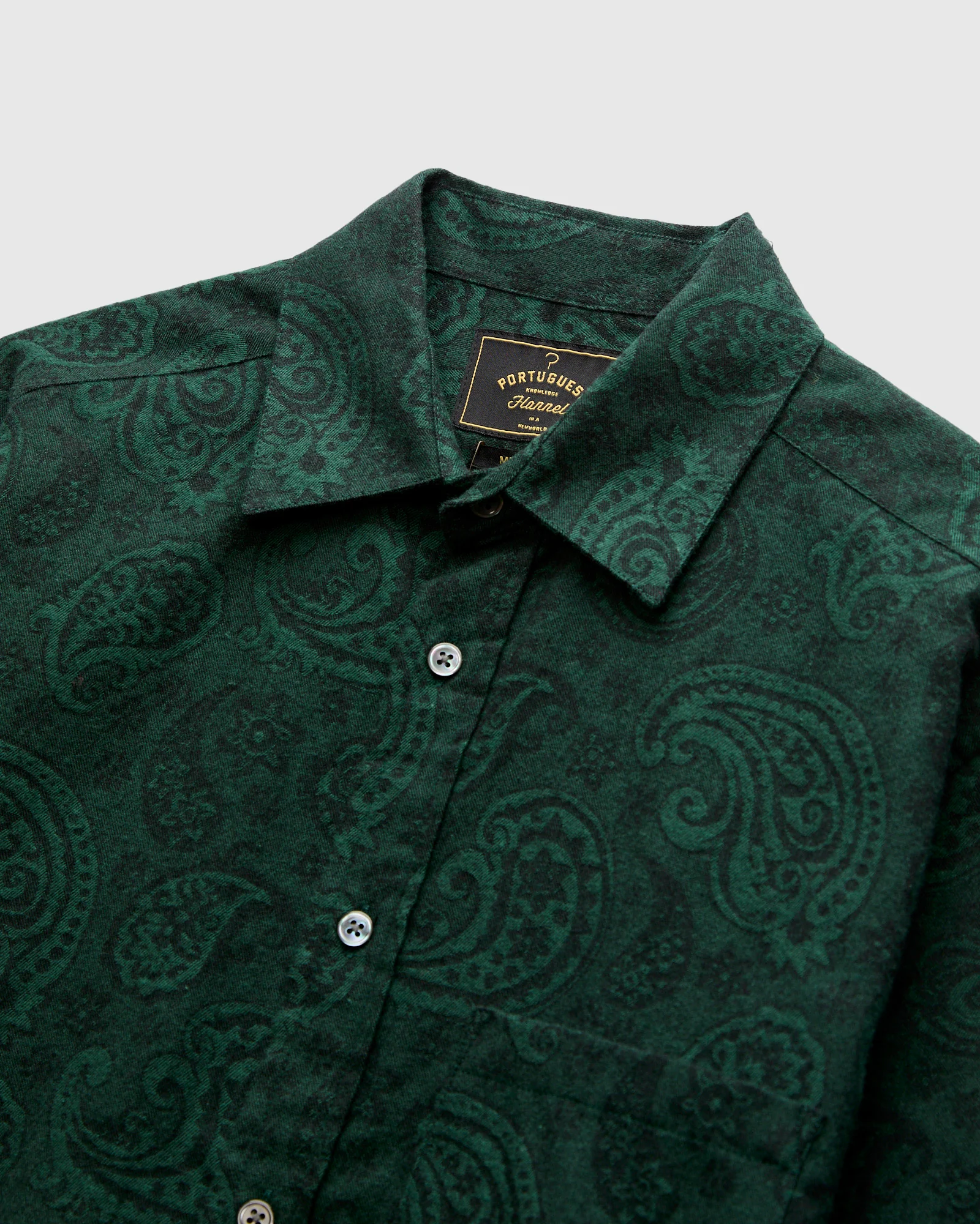 Paisley Jacquard Flannel Button-Up Shirt in Green - Image 4