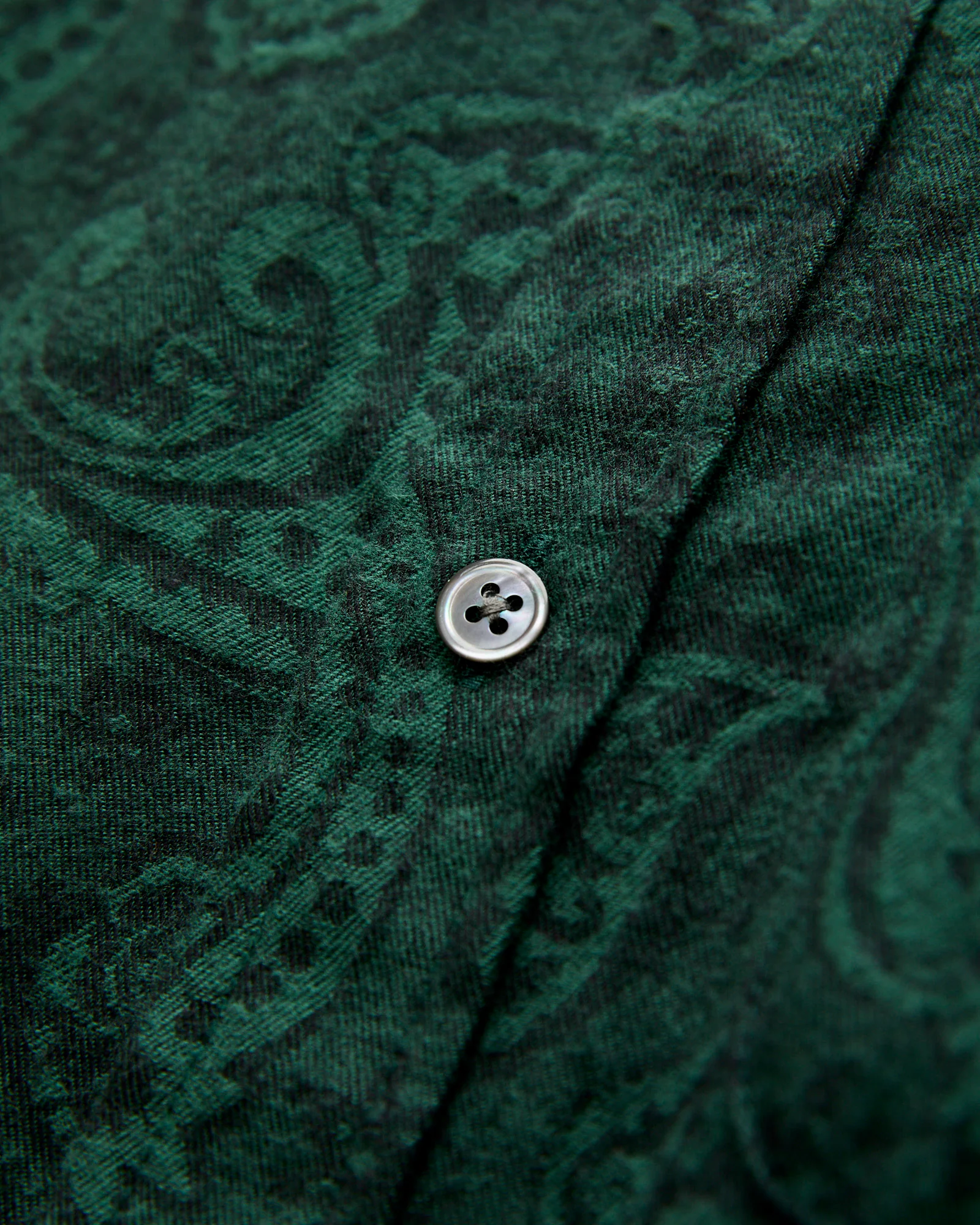 Paisley Jacquard Flannel Button-Up Shirt in Green - Image 5