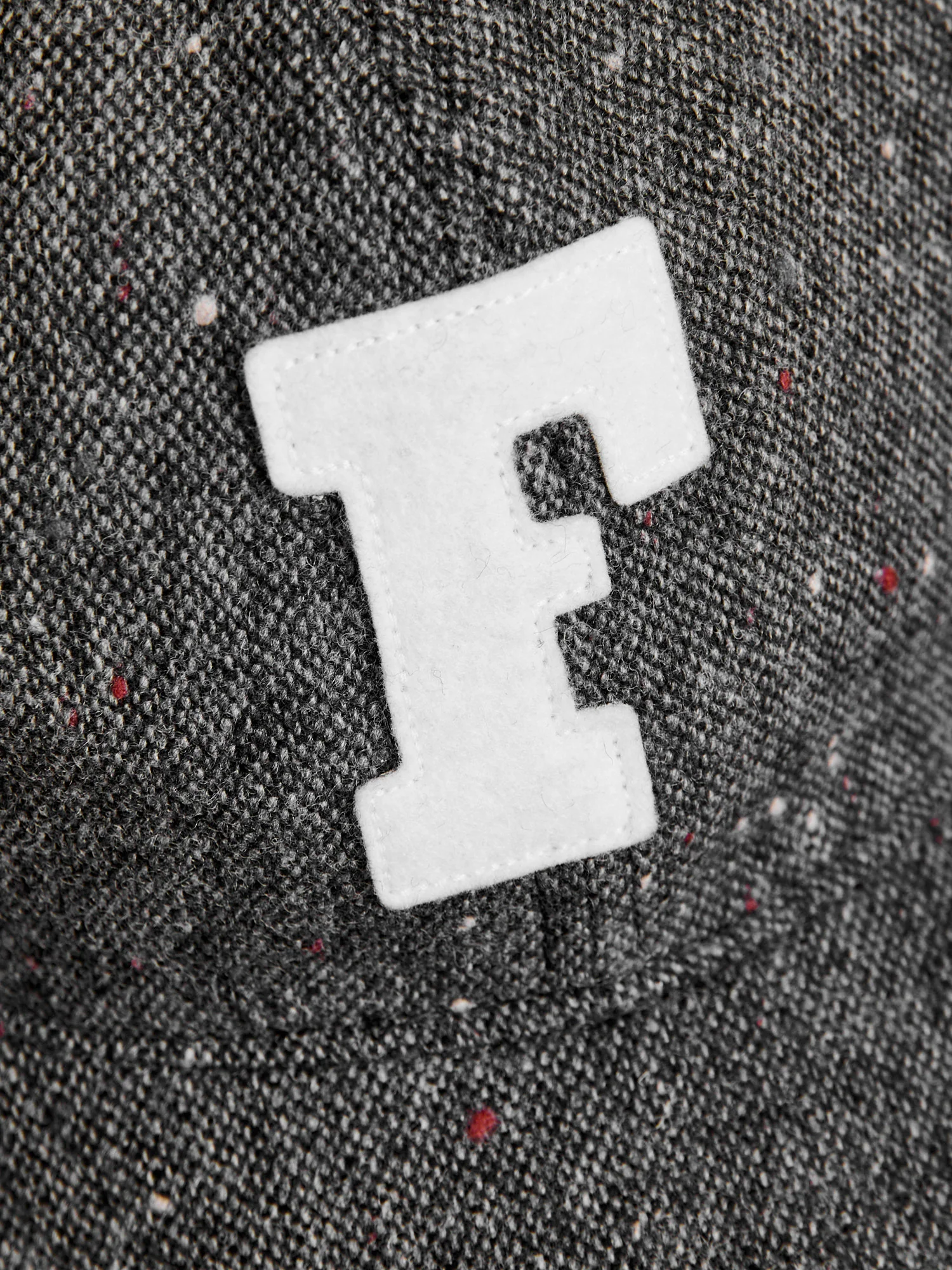 Patch Tweed Baseball Cap in Charcoal - Image 6