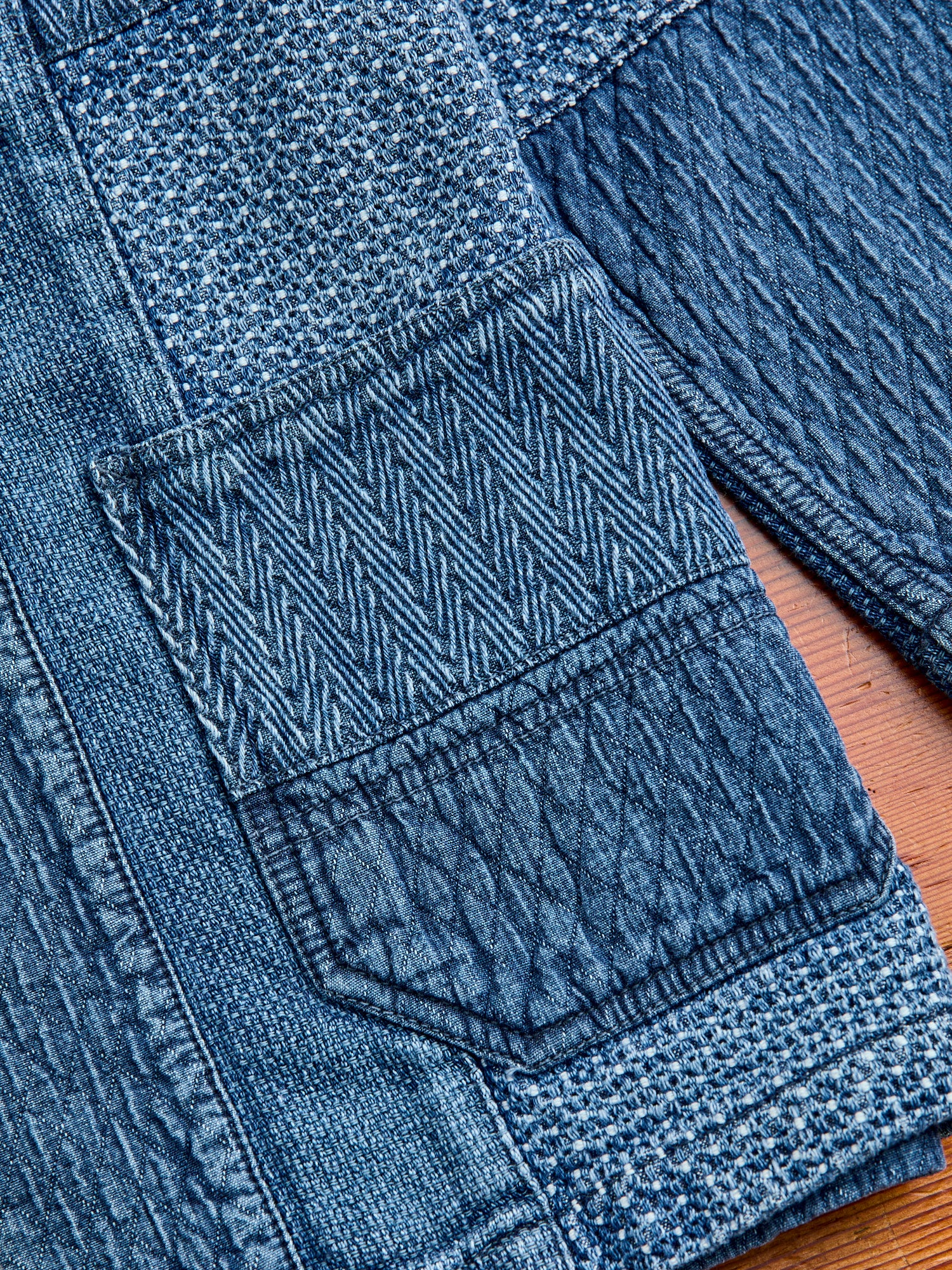 Patchwork Haori Jacket in Indigo 3-Year Wash - Image 4