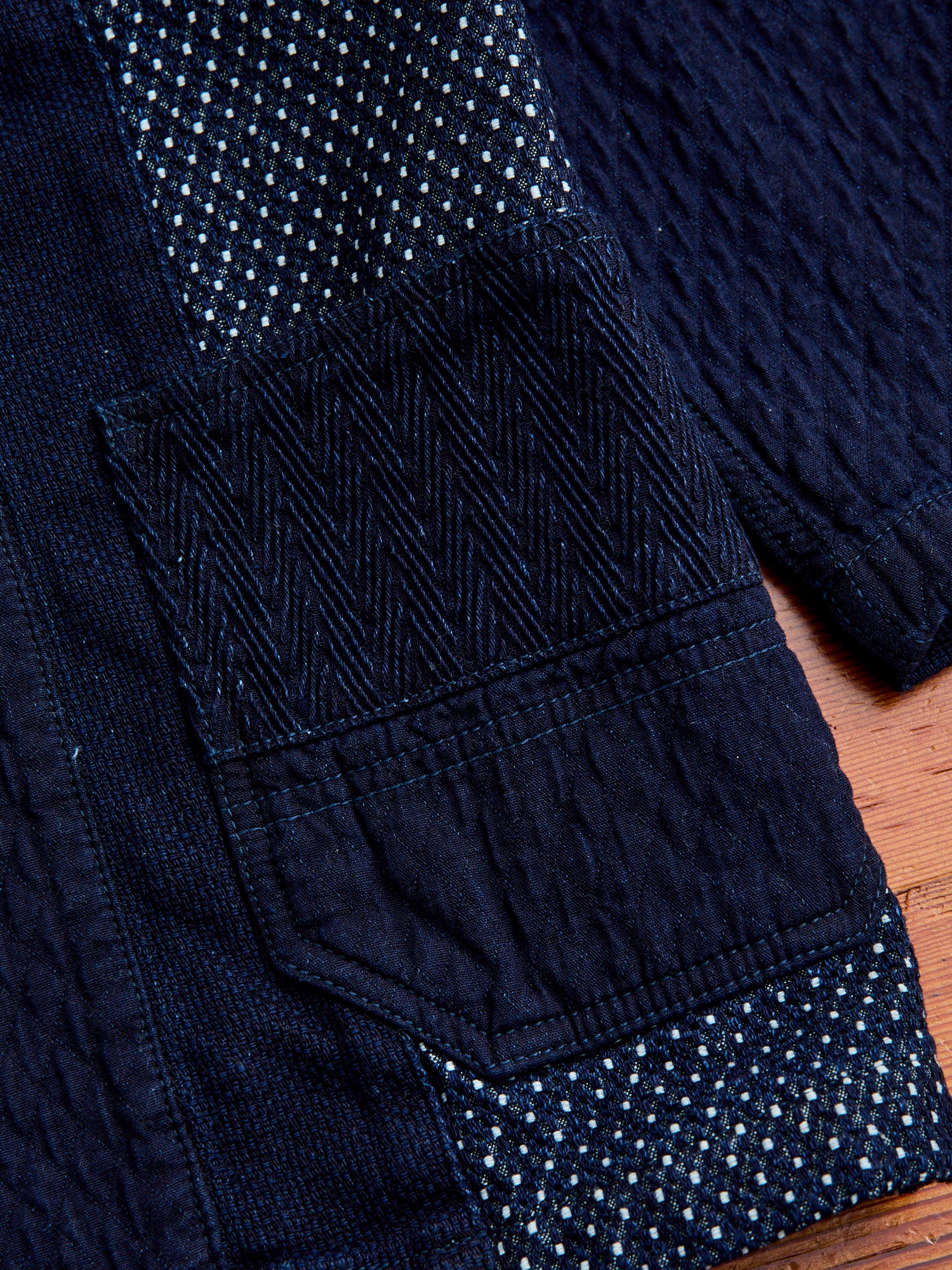 Patchwork Haori Jacket in Rinsed Indigo - Image 4
