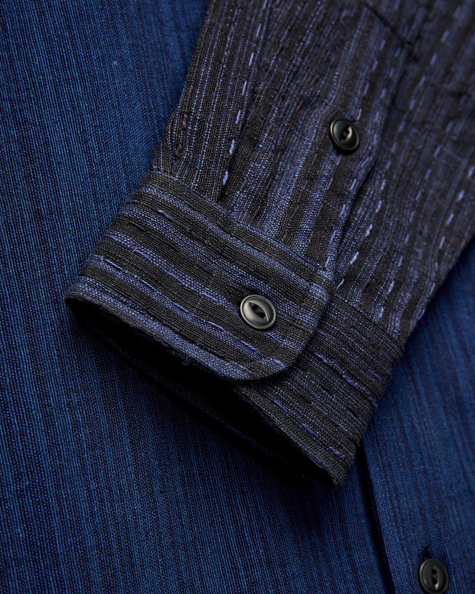 Patchwork Matty Overshirt in Iron Indigo Spacedye - Image 6