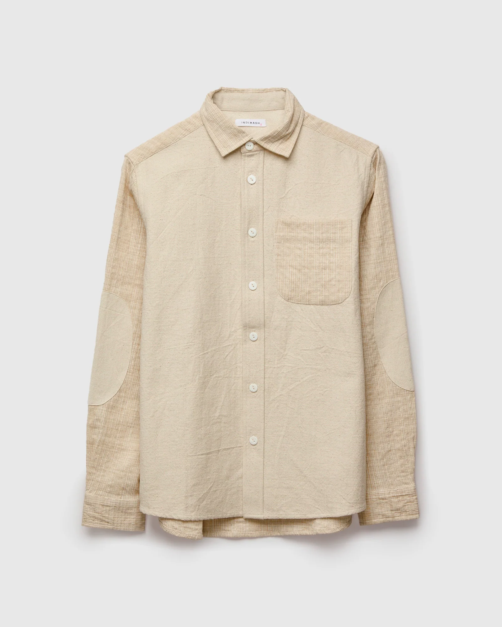 Patchwork Matty Overshirt in Natural Oat Spacedye