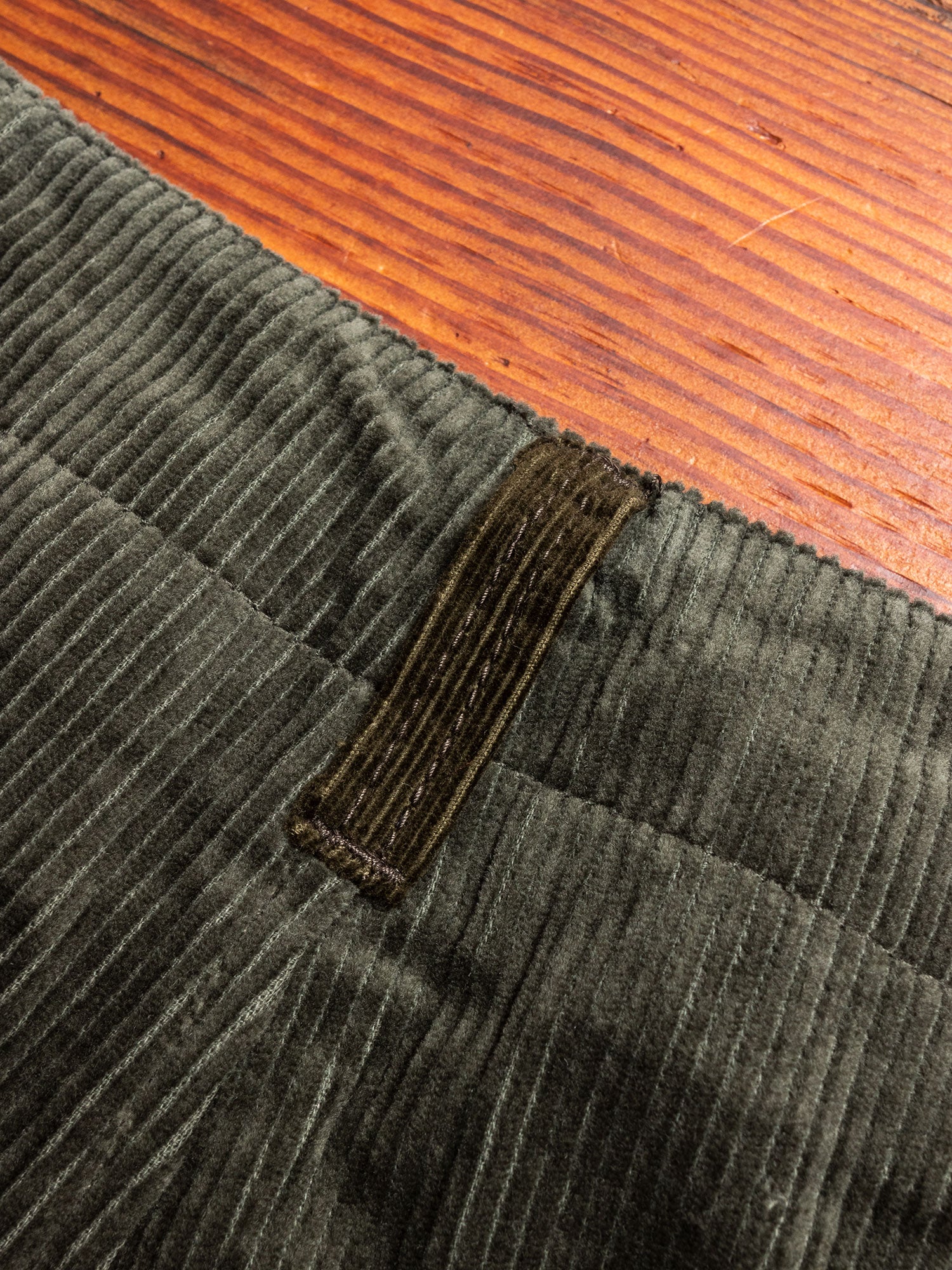 Patchwork Military Trousers in Khaki Corduroy - Image 8