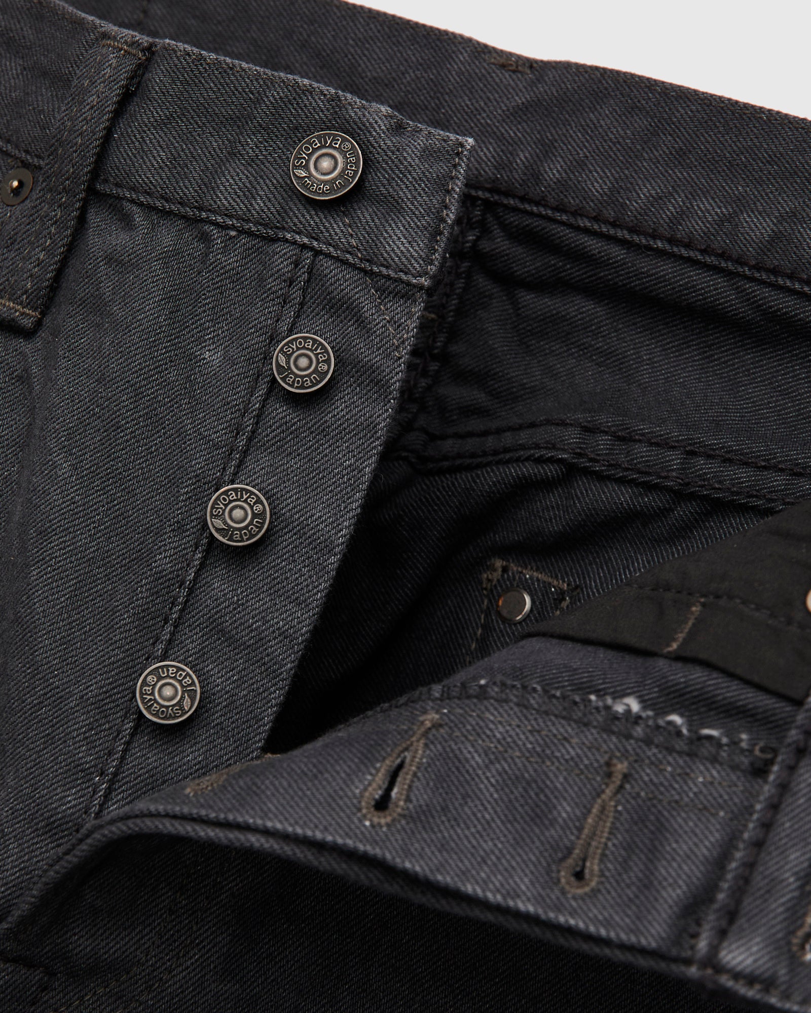 "Moonrock" 14oz Rinsed Charcoal Grey Selvedge Denim - Regular Straight Fit - Image 8