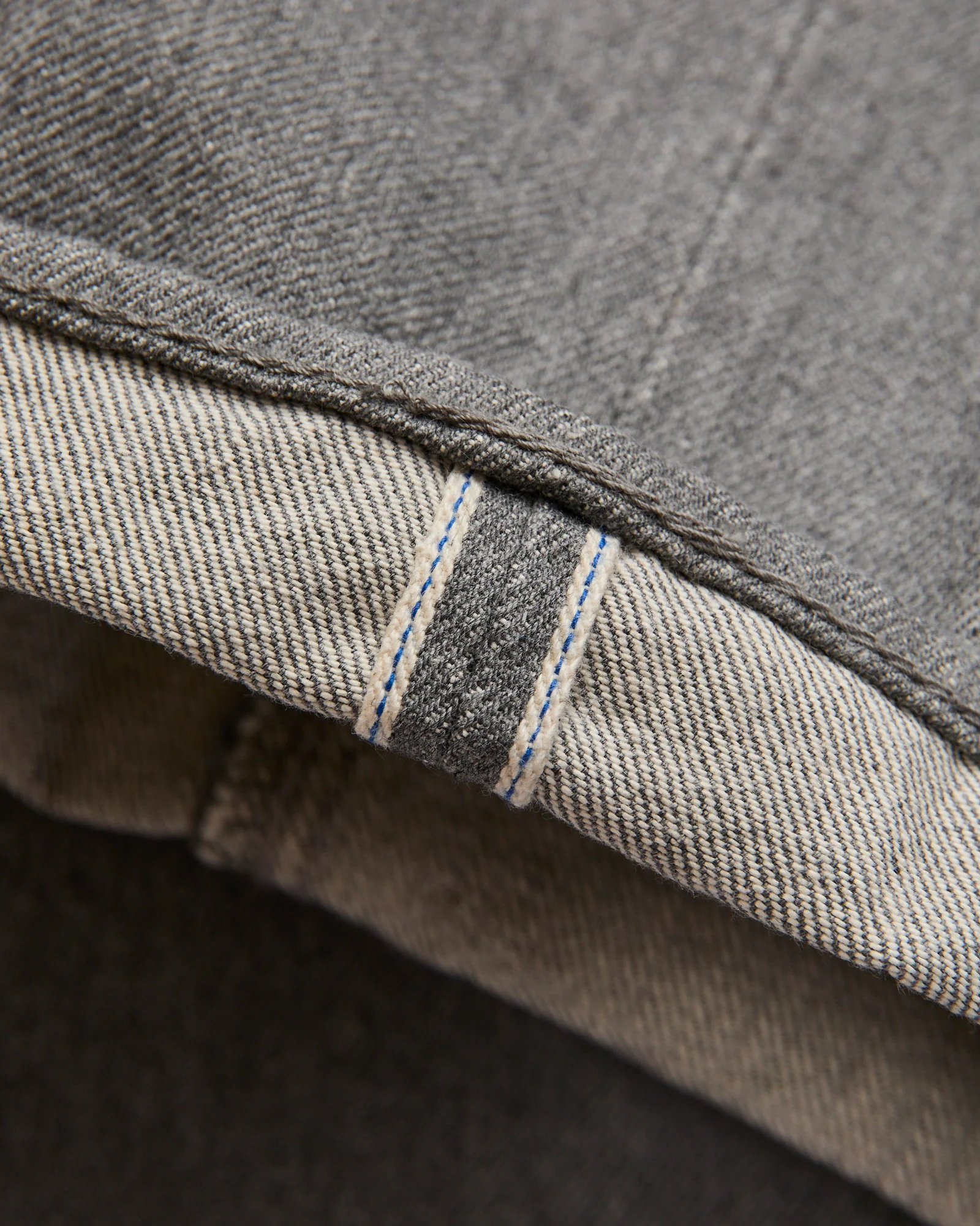 "Moonrock" 14oz Rinsed Heather Grey Selvedge Denim - Slim Tapered Fit - Image 9