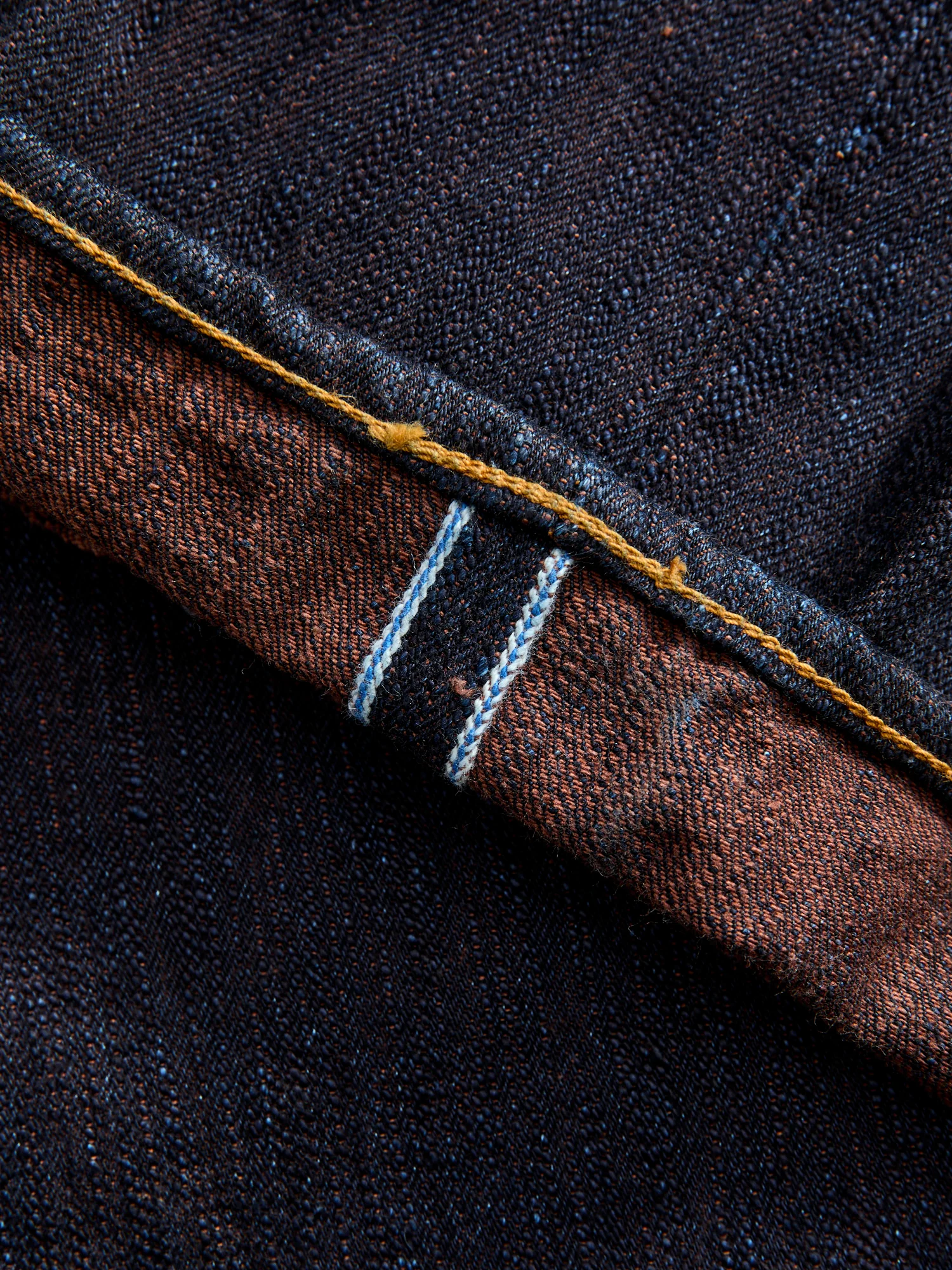PER-EX-019-ID "Persimmon Extra Slub" 15oz Rinsed Selvedge Denim - Relaxed Tapered Fit - Image 12