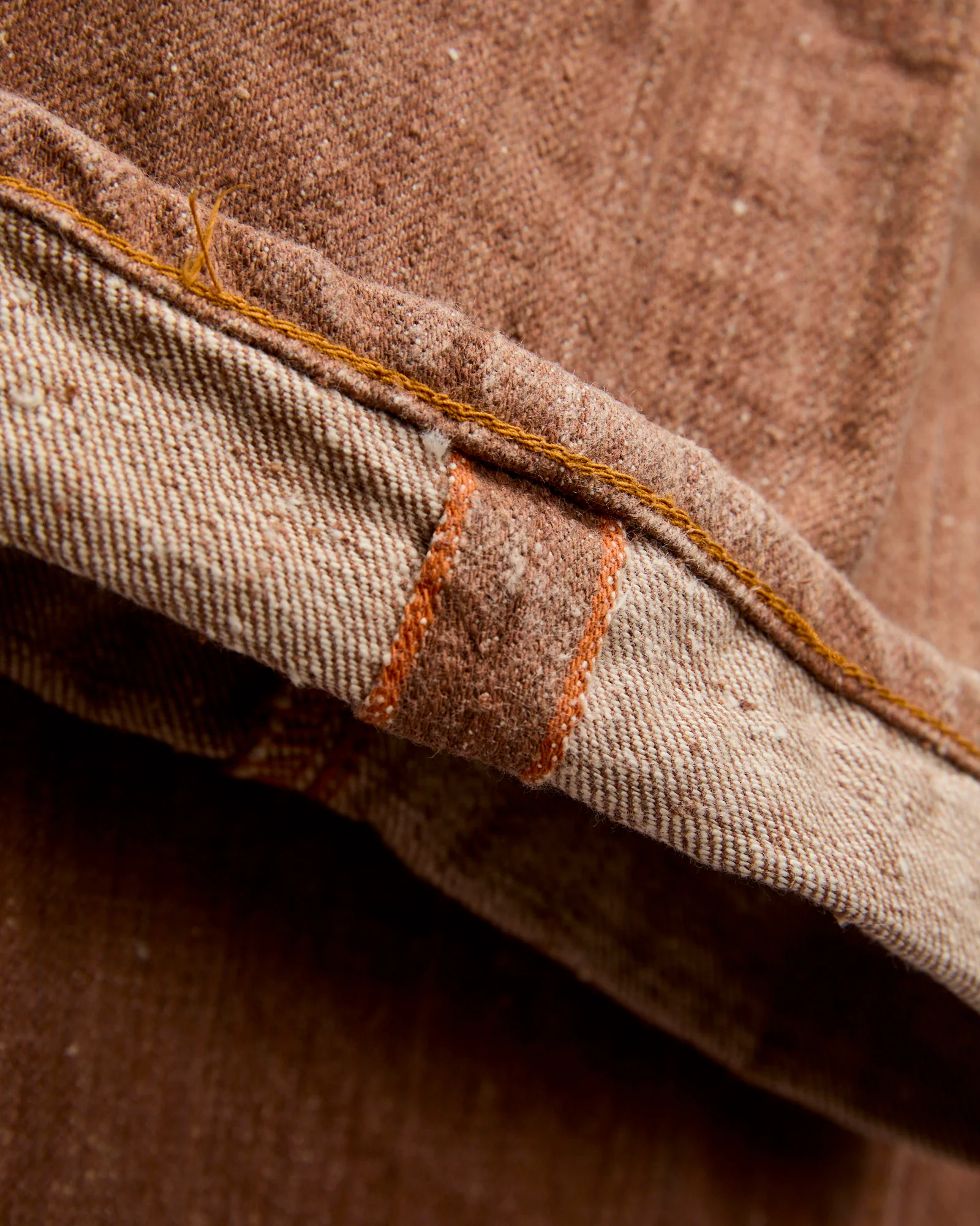 "Red Persimmon" 13oz Natural Dye Nep Selvedge Denim - Heritage Straight Fit - Image 8