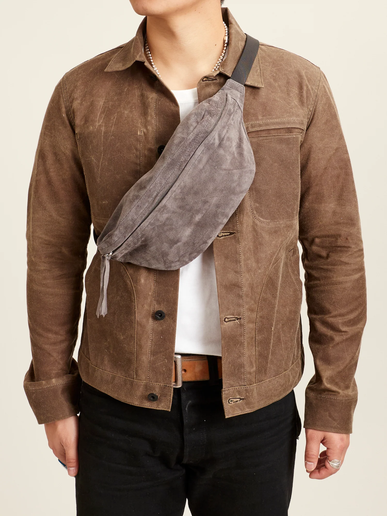 Pig Waist Pouch Bag in Dark Grey - Image 2
