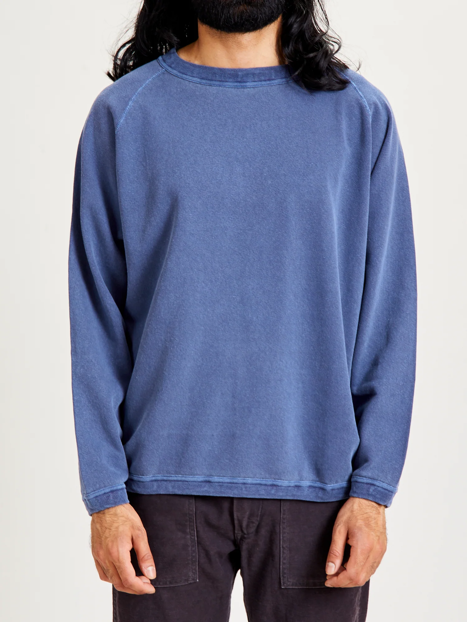 Pigment Dyed French Terry Sweatshirt in Indigo - Image 2