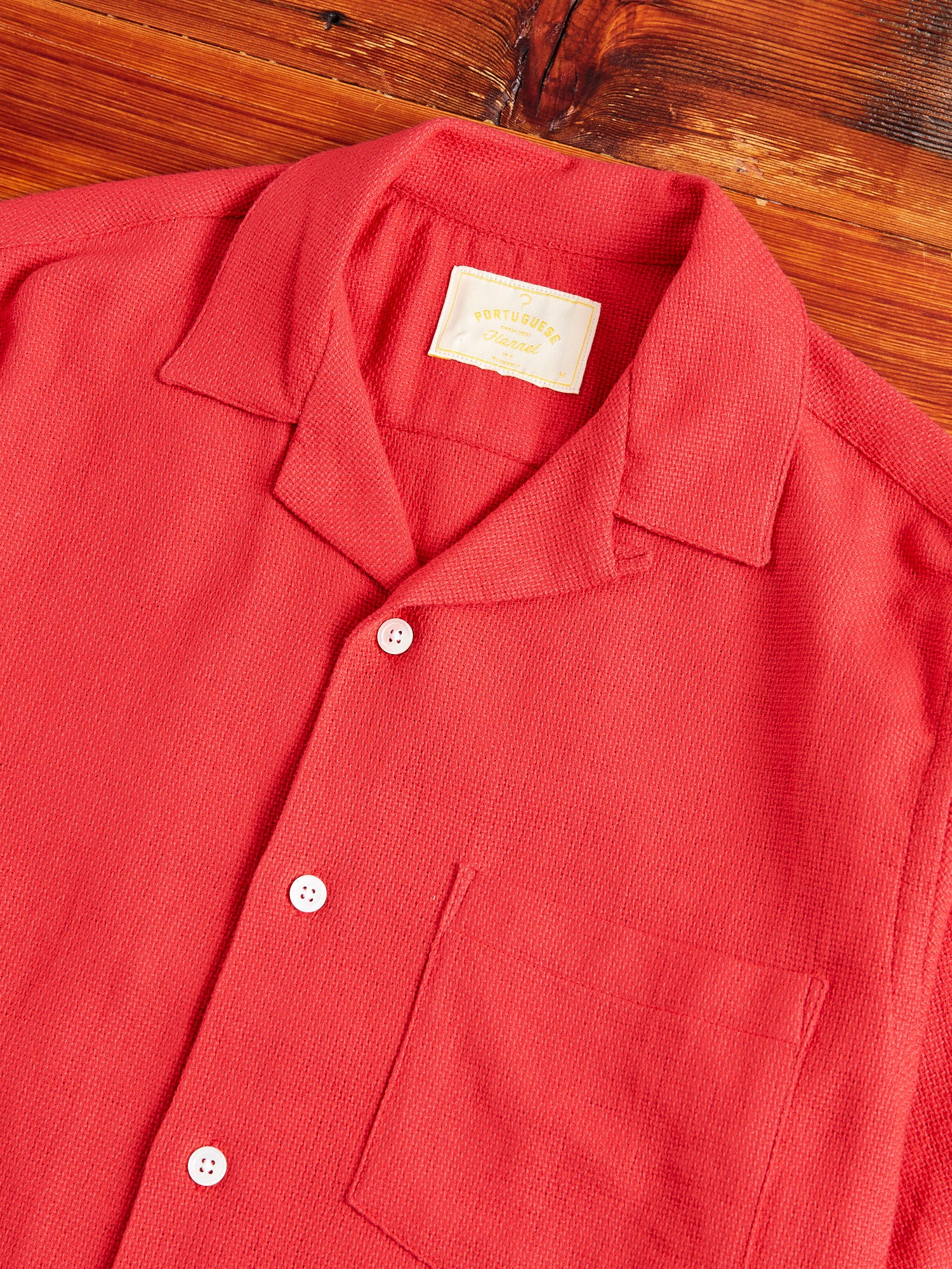 Pique Button-Up Shirt in Clay - Image 3