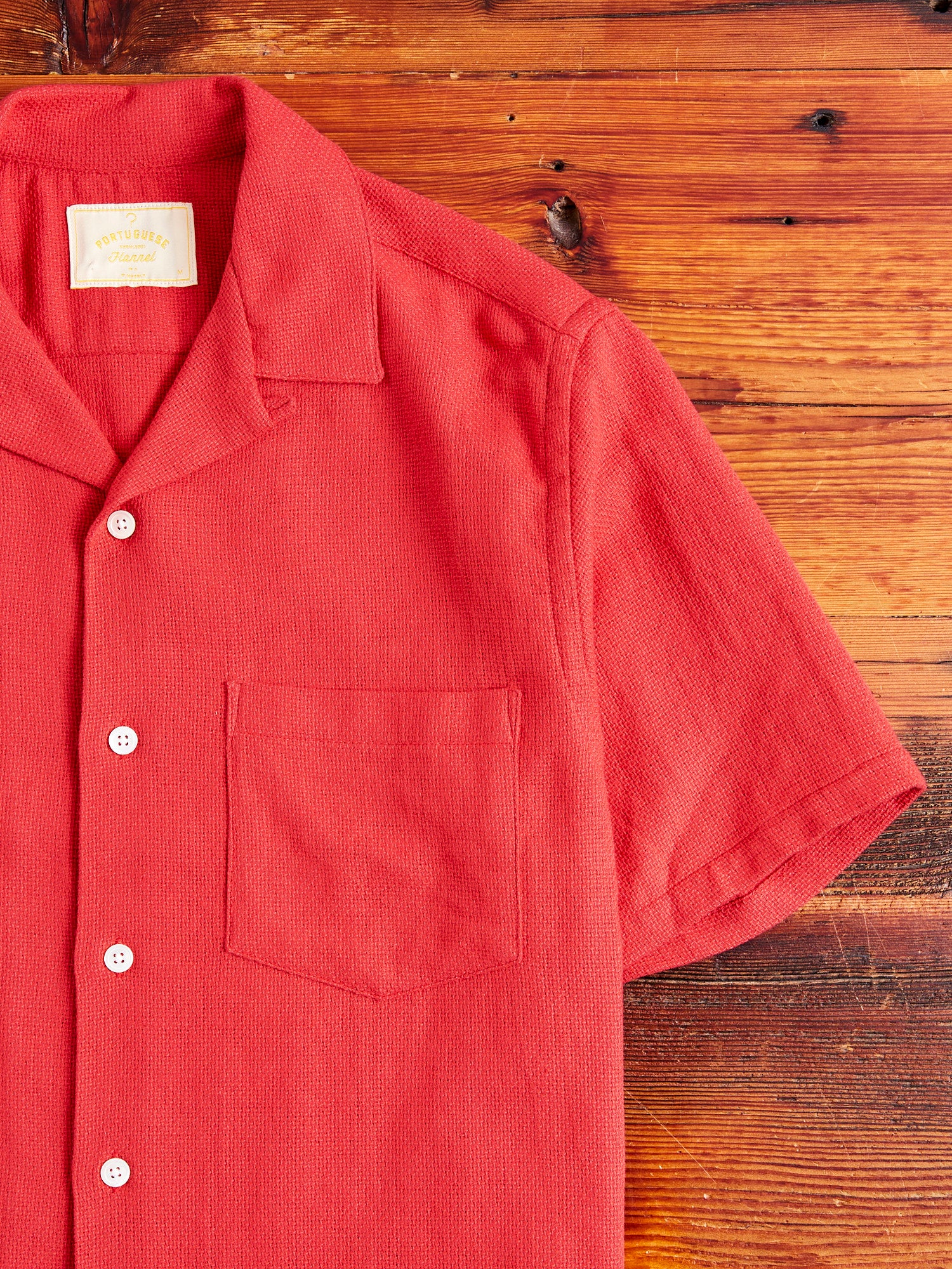 Pique Button-Up Shirt in Clay - Image 4