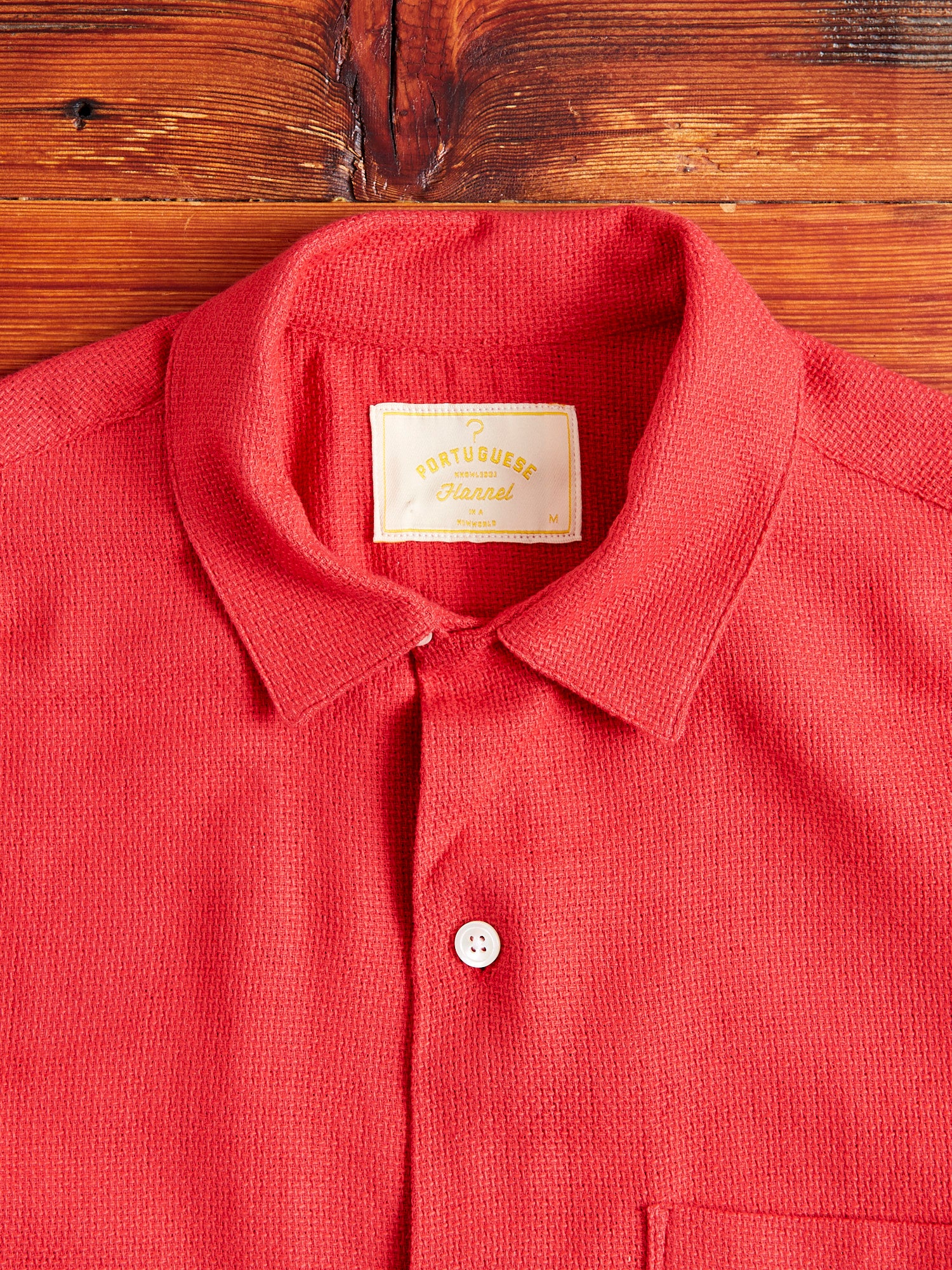 Pique Button-Up Shirt in Clay - Image 6