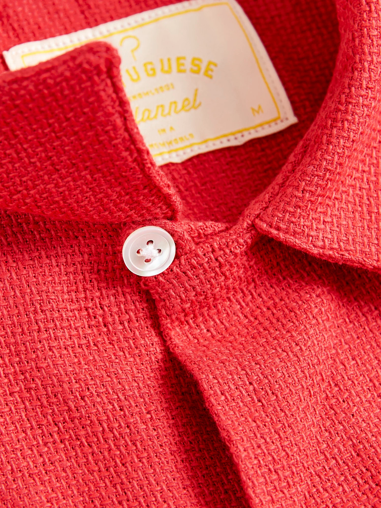Pique Button-Up Shirt in Clay - Image 7