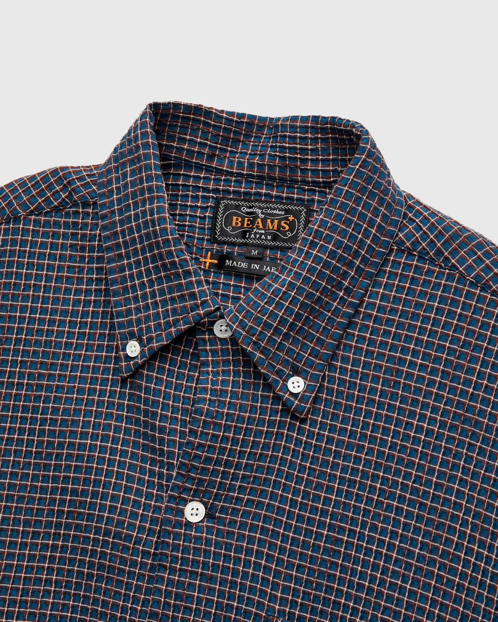 Plaid Button-Down Shirt in Navy - Image 3
