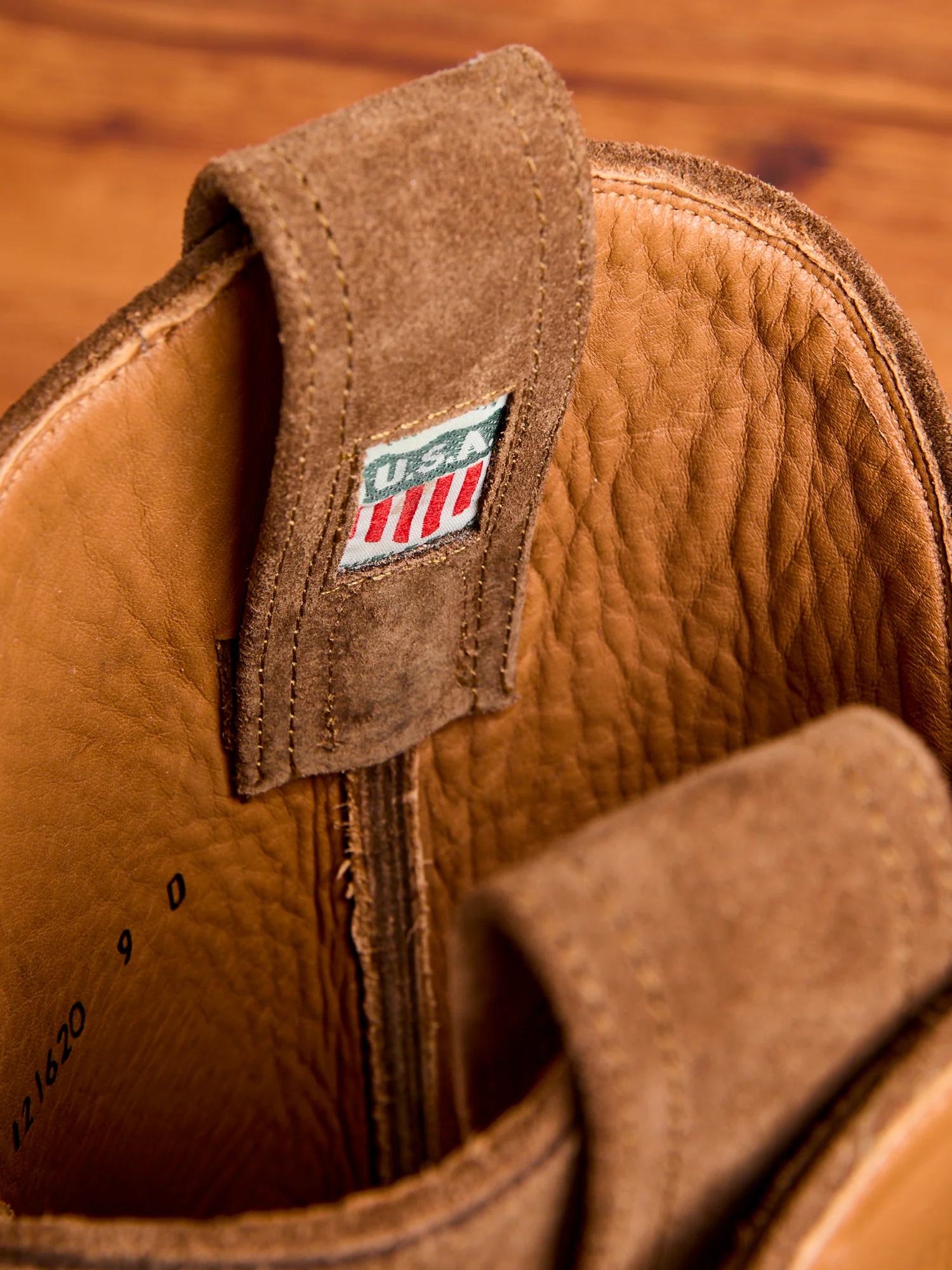 Plainview Suede Cowboy Boot in Brown Roughout - Image 7