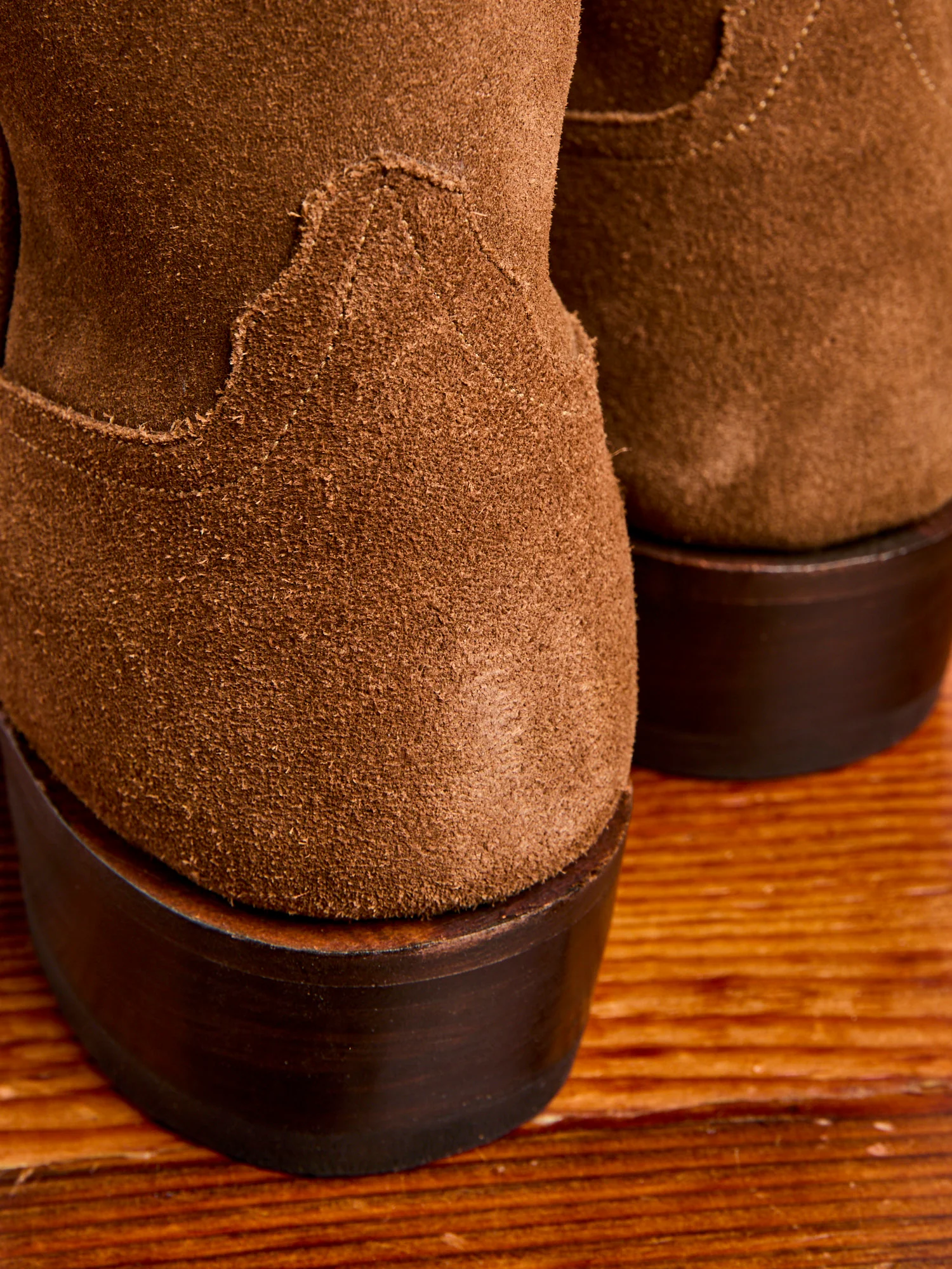 Plainview Suede Cowboy Boot in Brown Roughout - Image 8