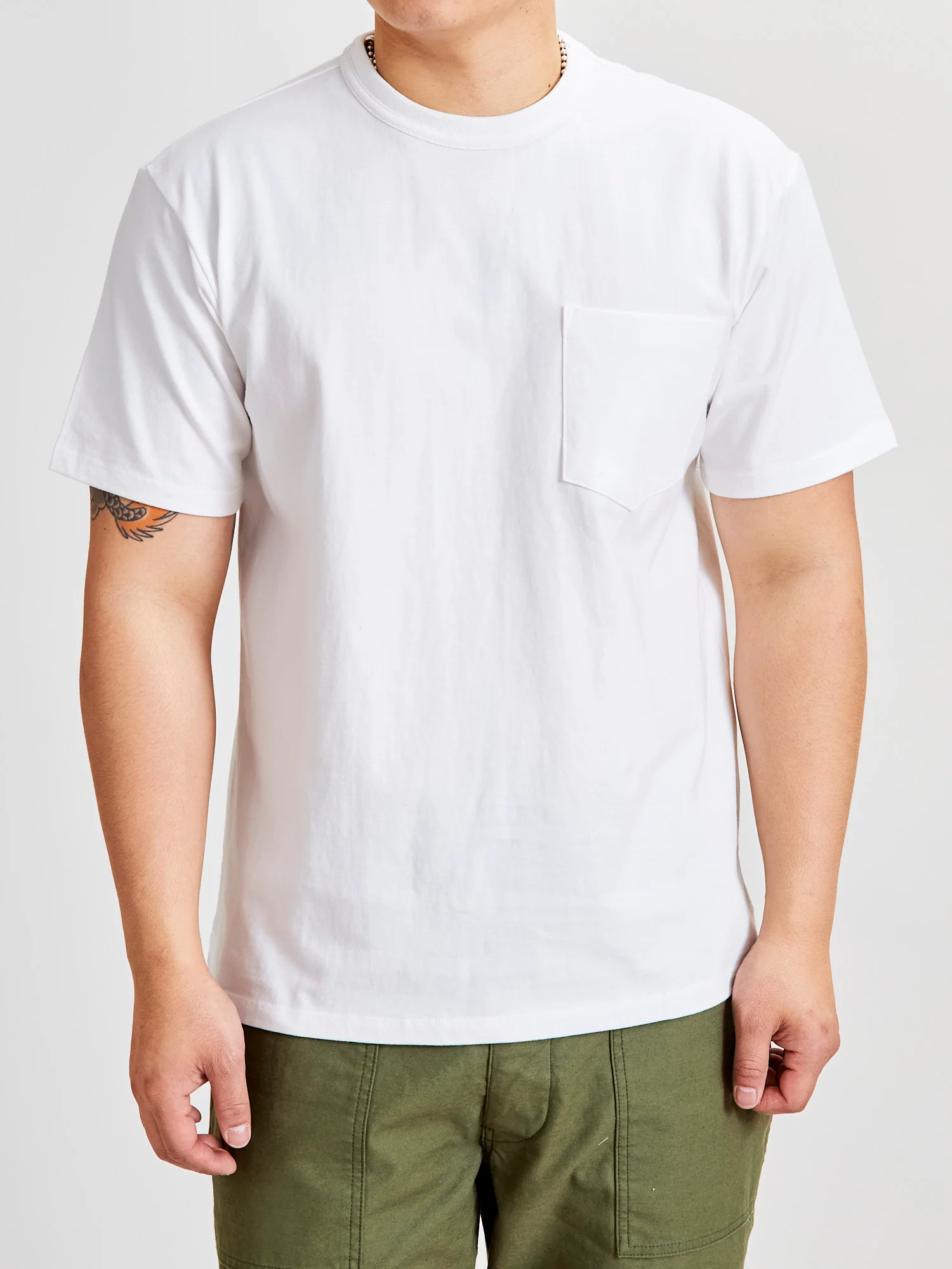 Pocket T-Shirt in Off White - Image 2