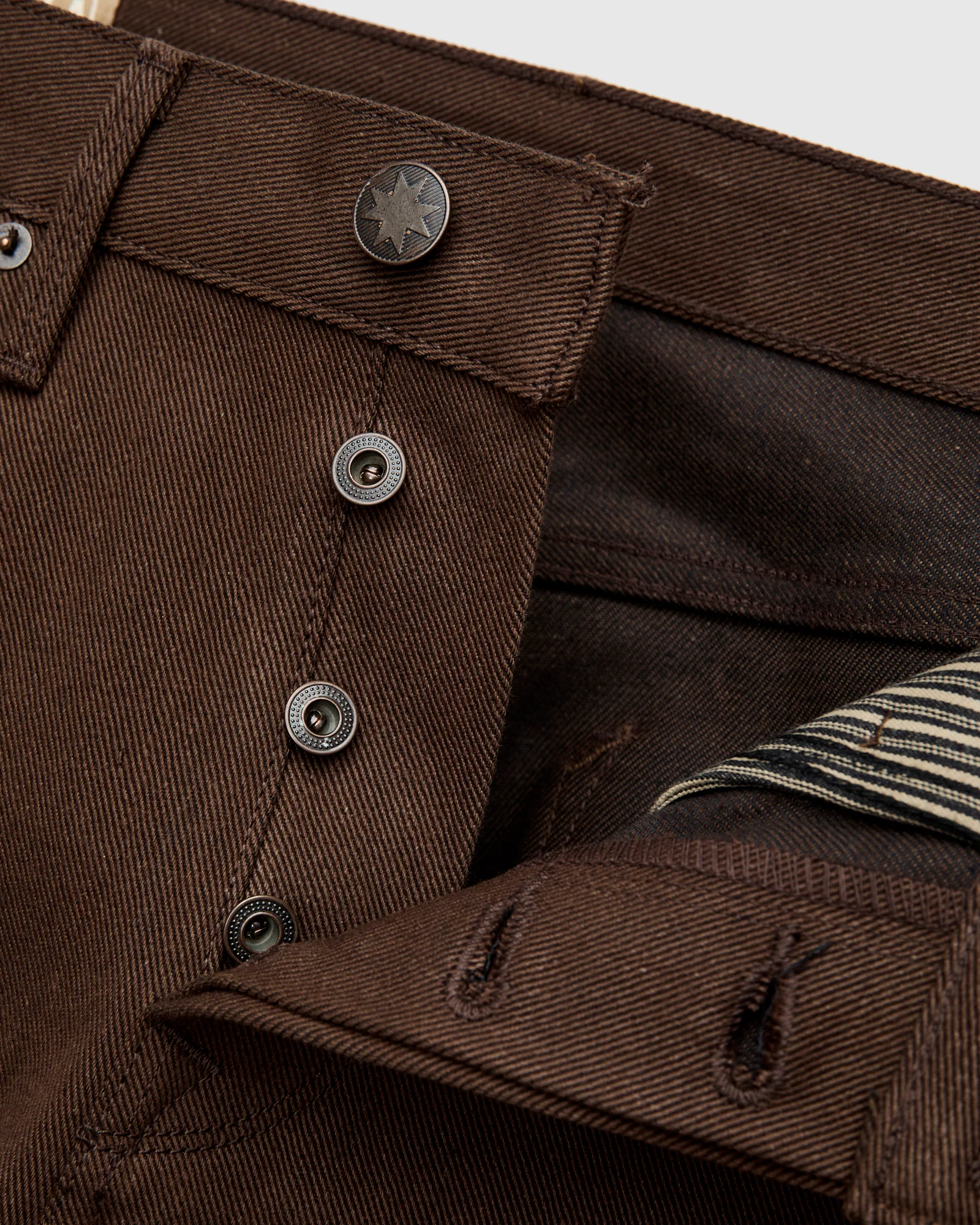 "Portola" 15oz Dark Brown Selvedge Denim - Tapered Fit - Image 10