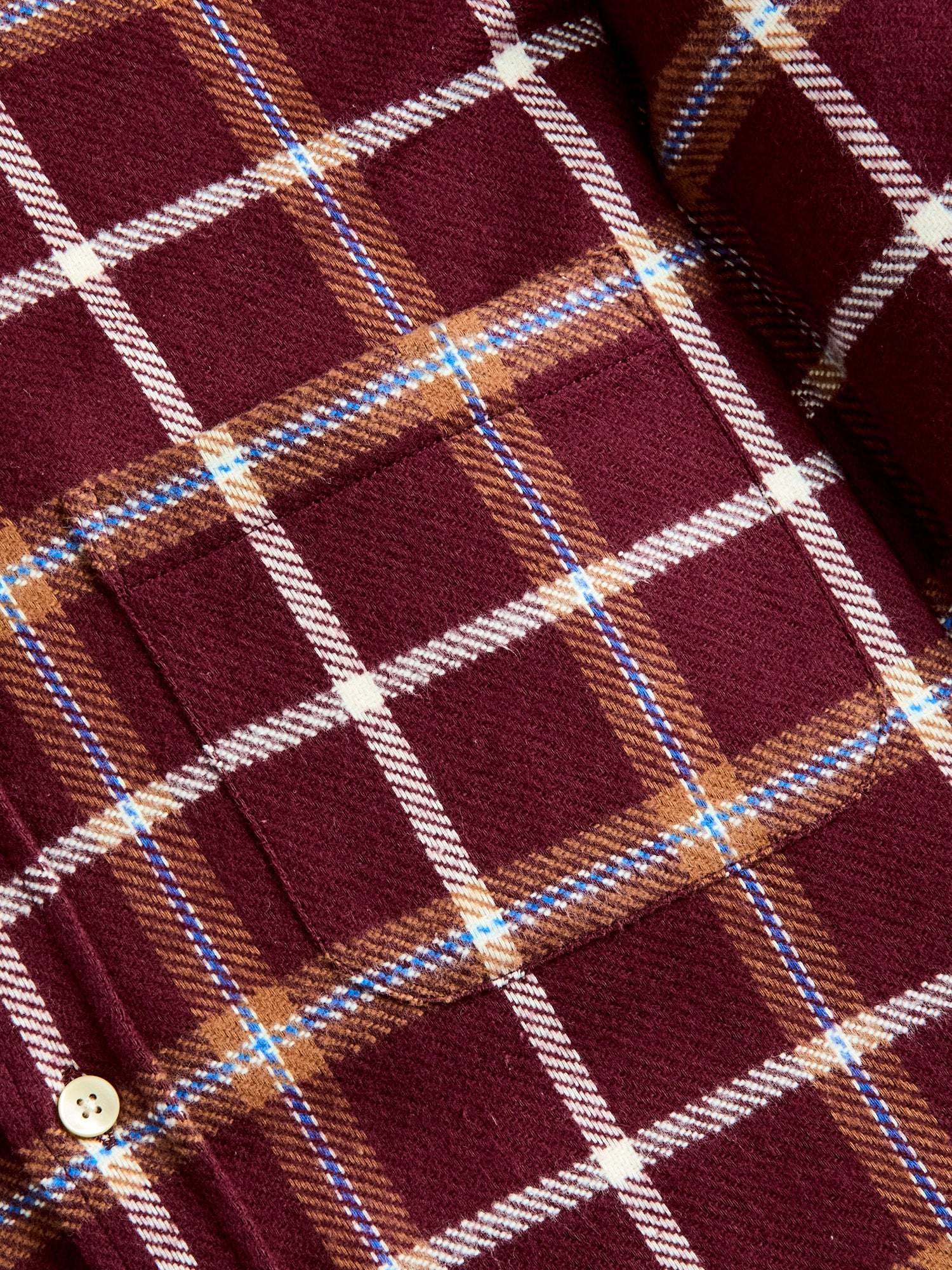 Pottery Check Button-Up Shirt in Burgundy - Image 4