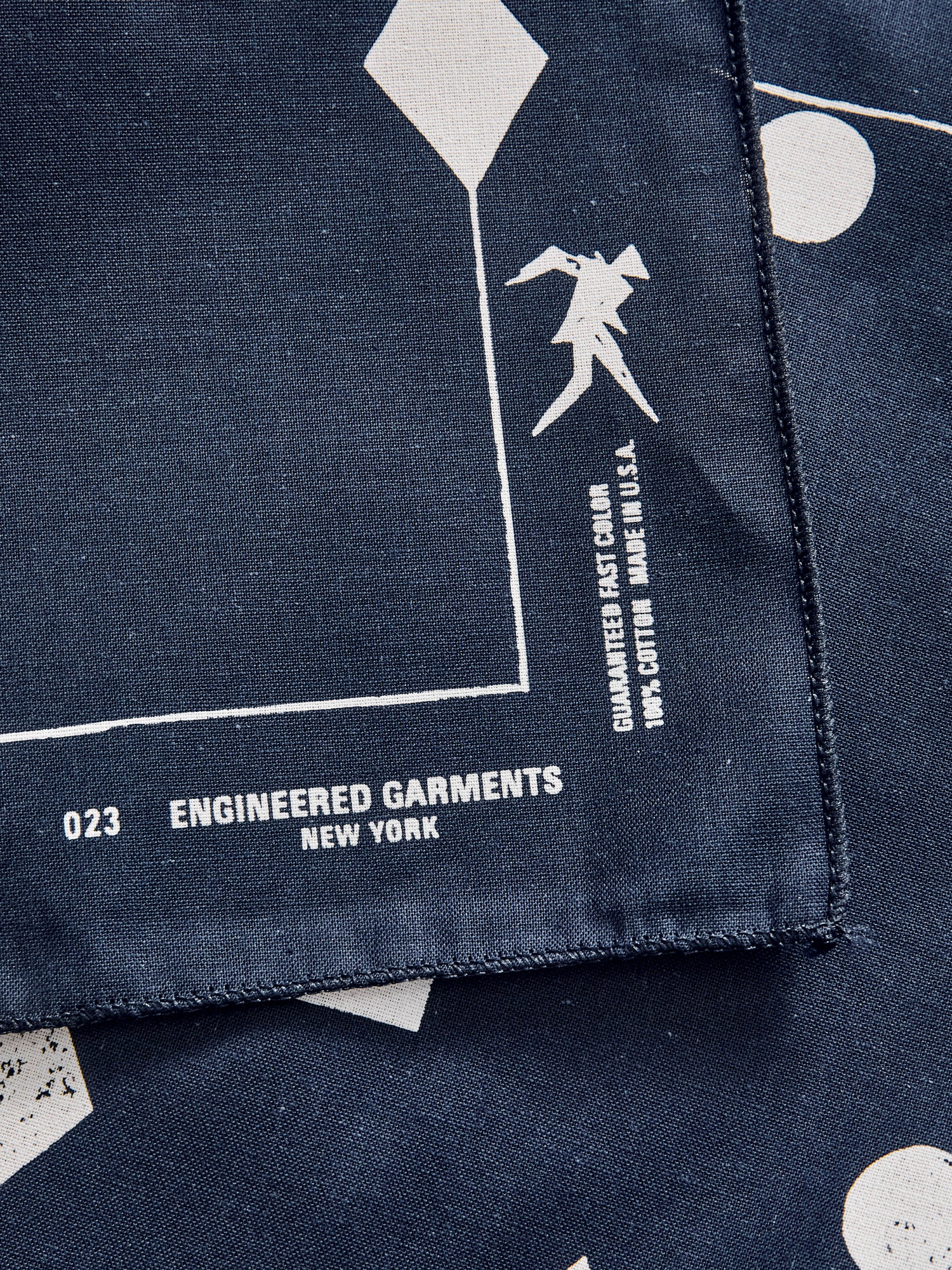 Printed Bandana in Navy Geometry - Image 3