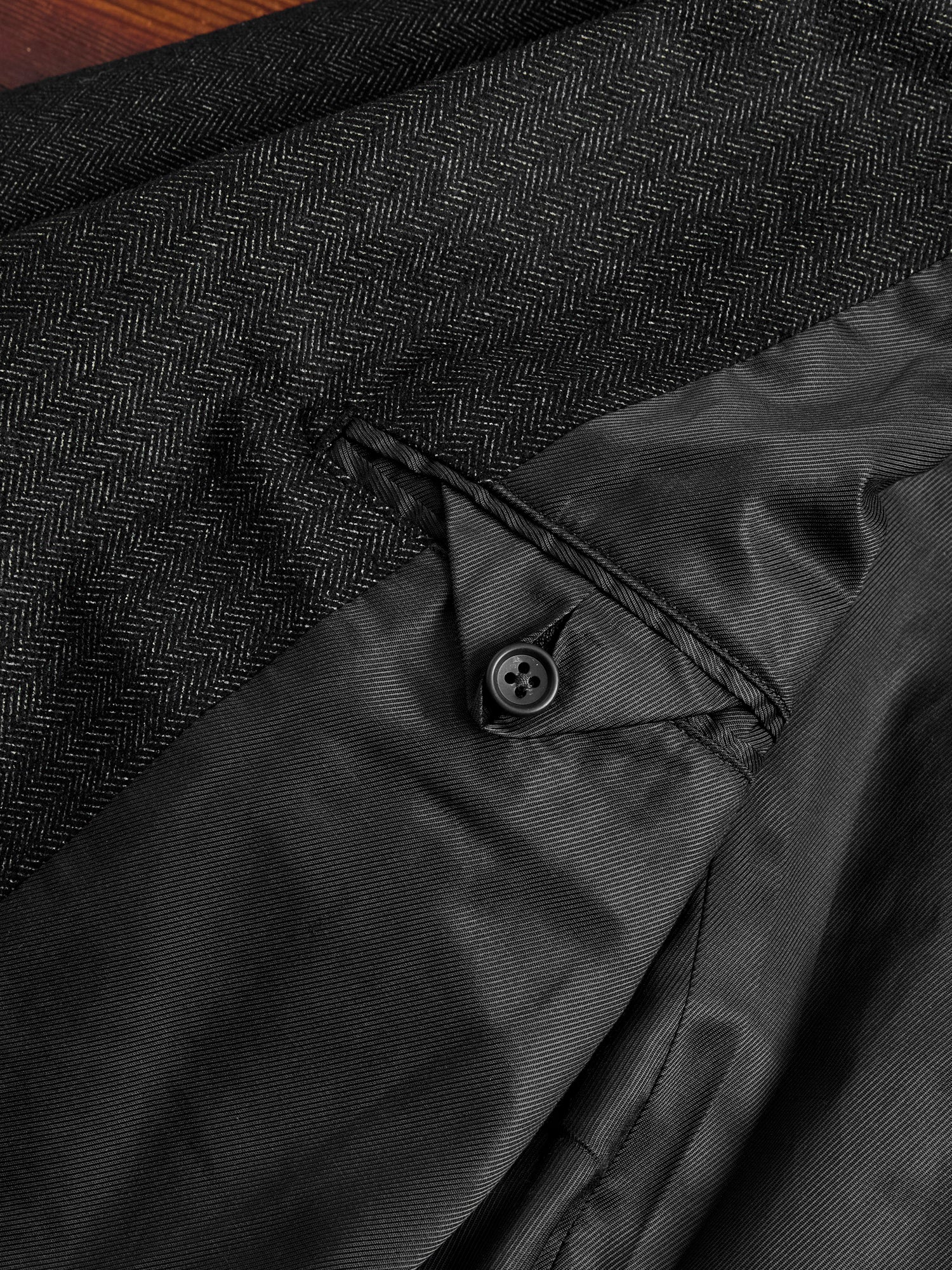Printed Wool Andover Jacket in Charcoal - Image 10