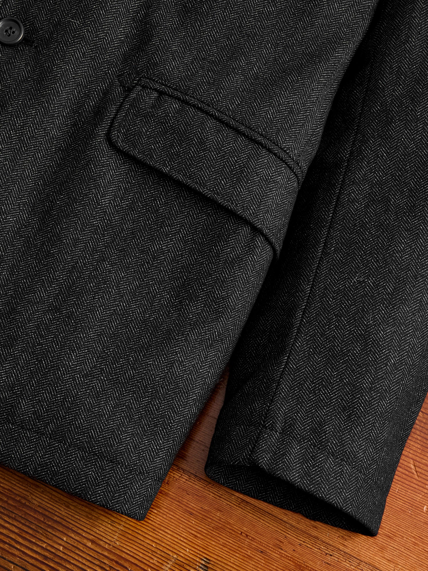 Printed Wool Andover Jacket in Charcoal - Image 5