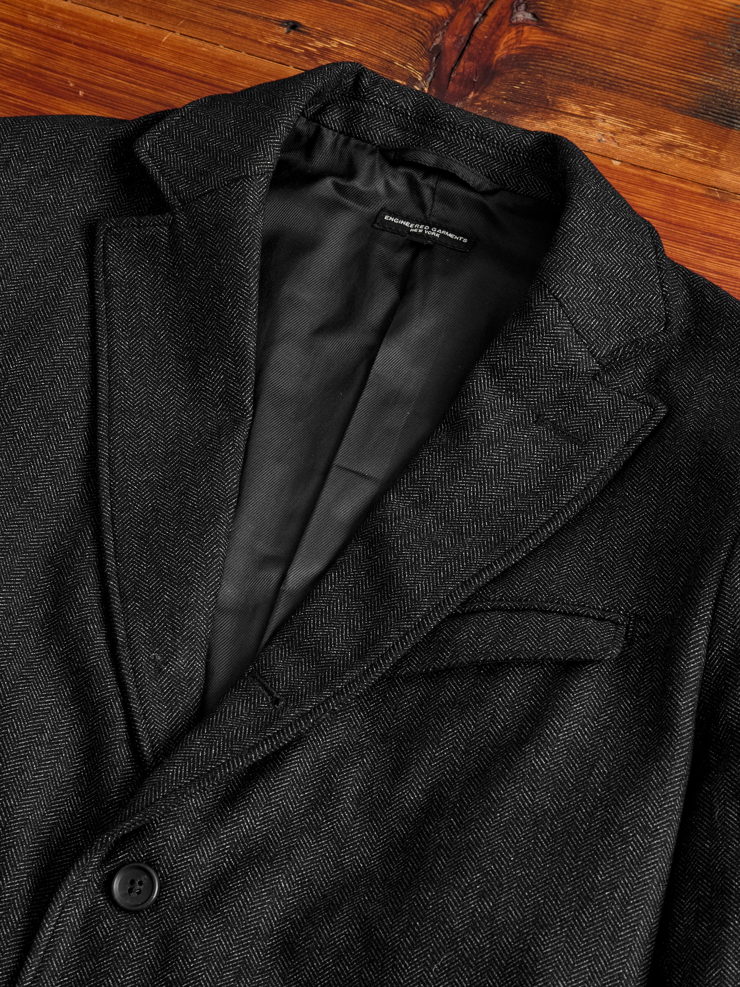 Printed Wool Andover Jacket in Charcoal - Image 8