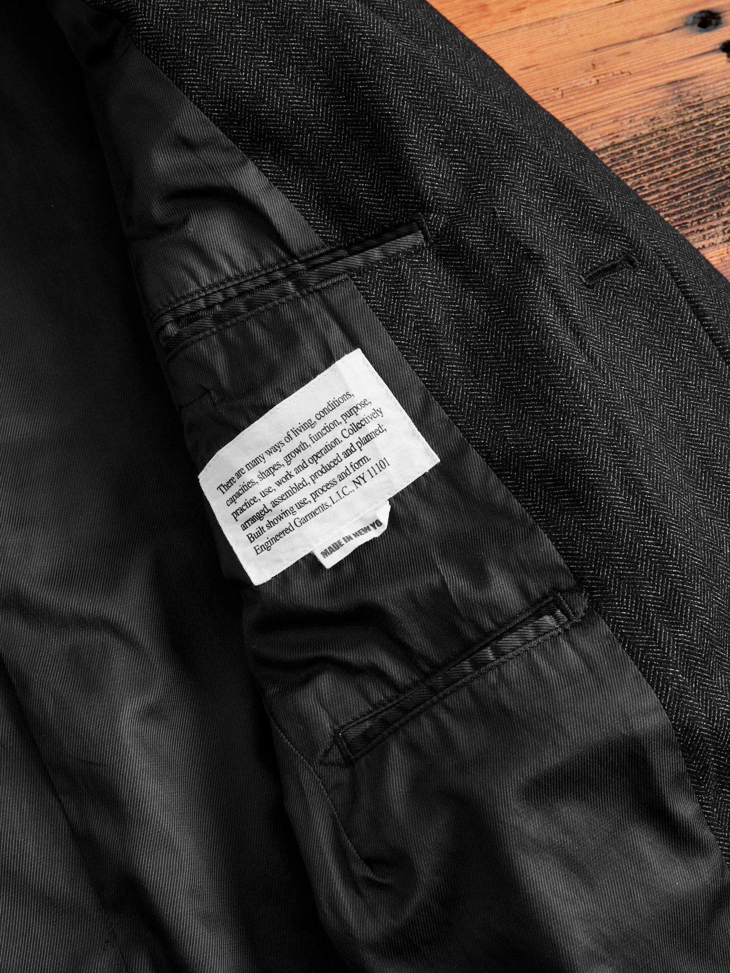 Printed Wool Andover Jacket in Charcoal - Image 9