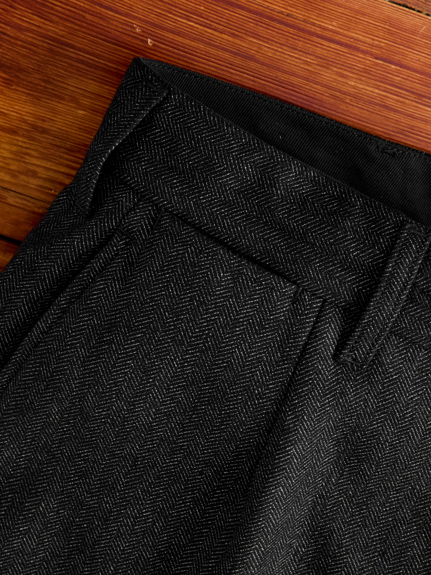 Printed Wool Andover Pants in Charcoal - Image 6