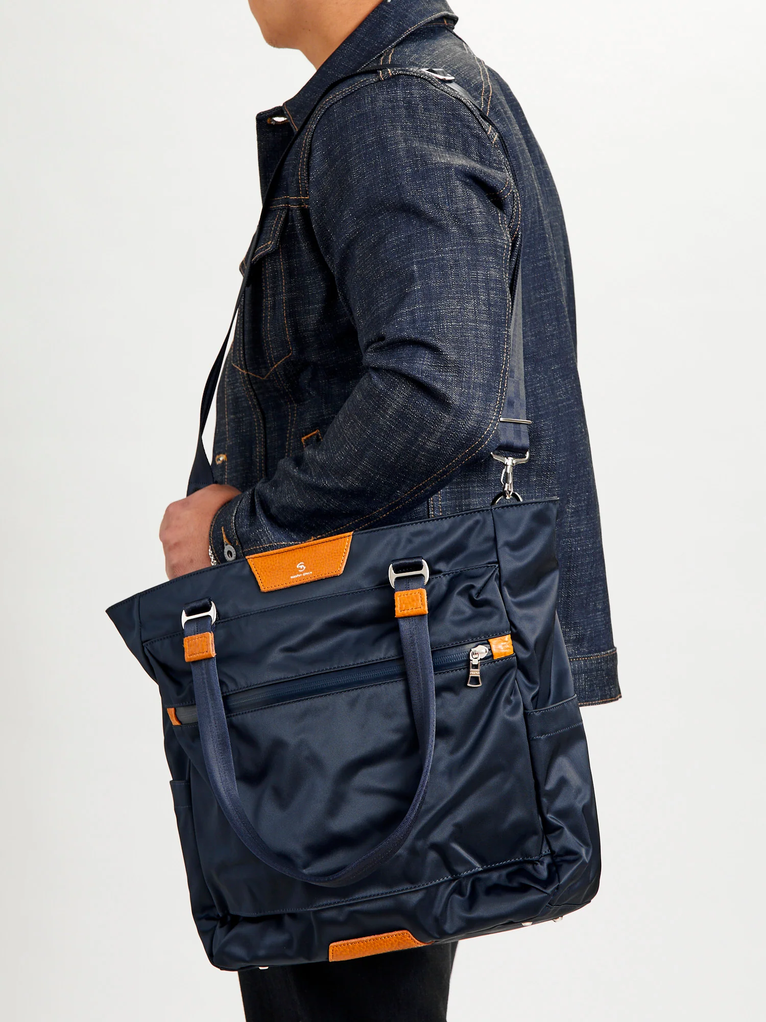 Progress 2way Tote Bag in Navy - Image 2
