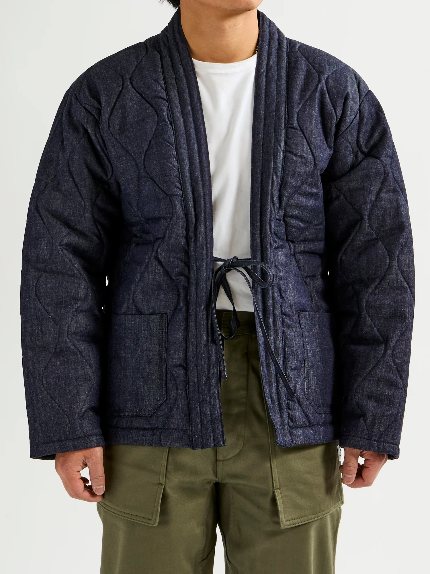 Quilted Denim Haori Jacket in Indigo - Image 2