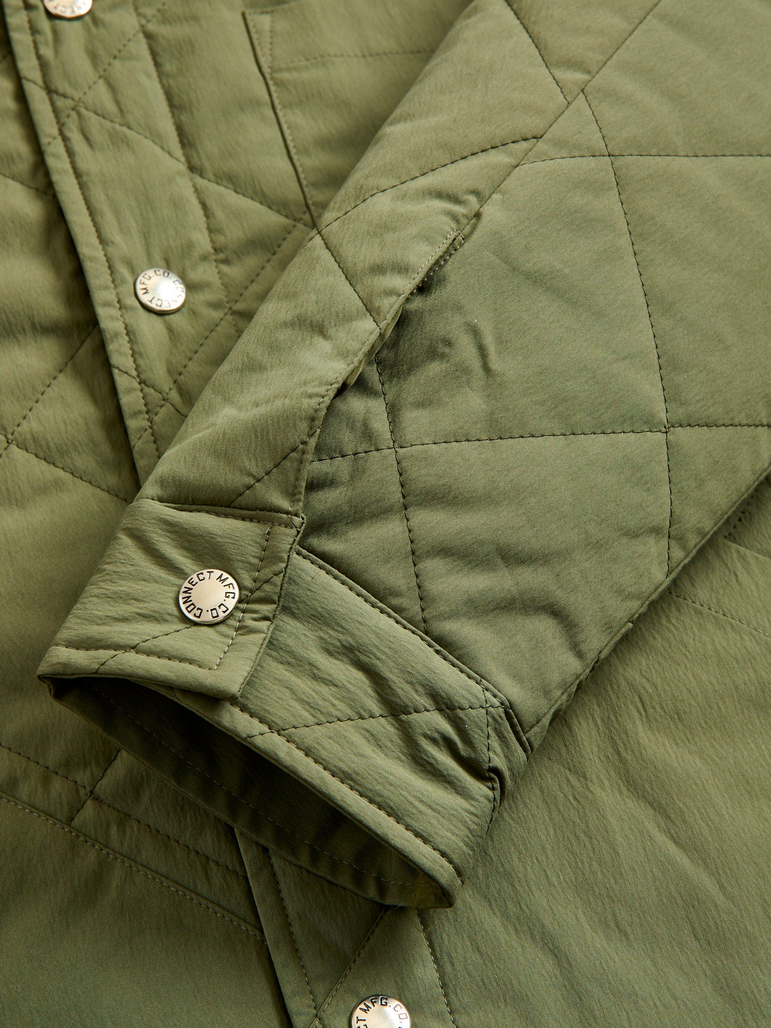 Quilted Overshirt Jacket in Sage - Image 10
