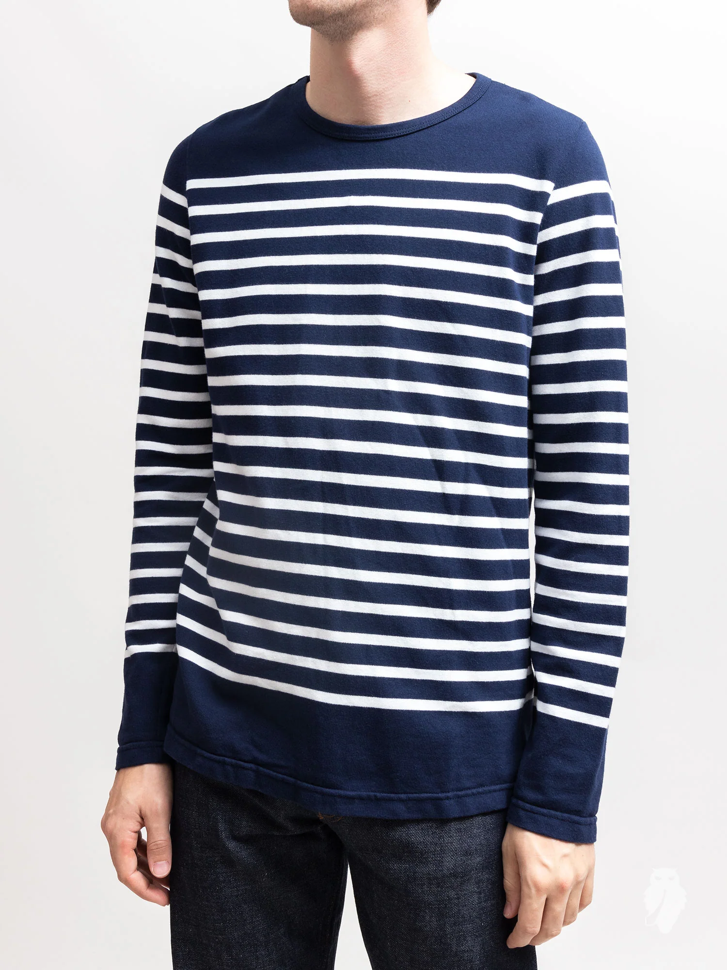 Rachel Loomed Long Sleeve T-Shirt in Navy - Image 2