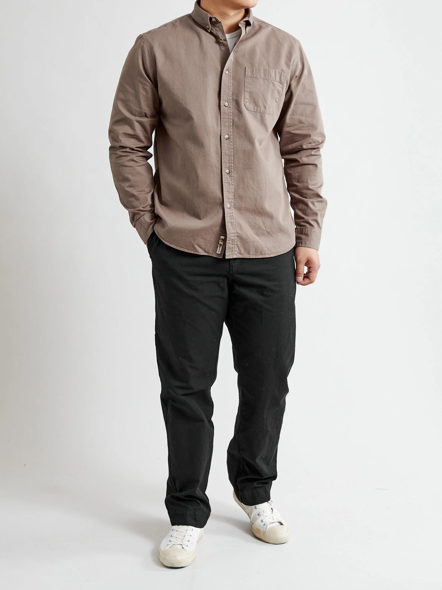 Raeburn Button Down Shirt in Putty - Image 9