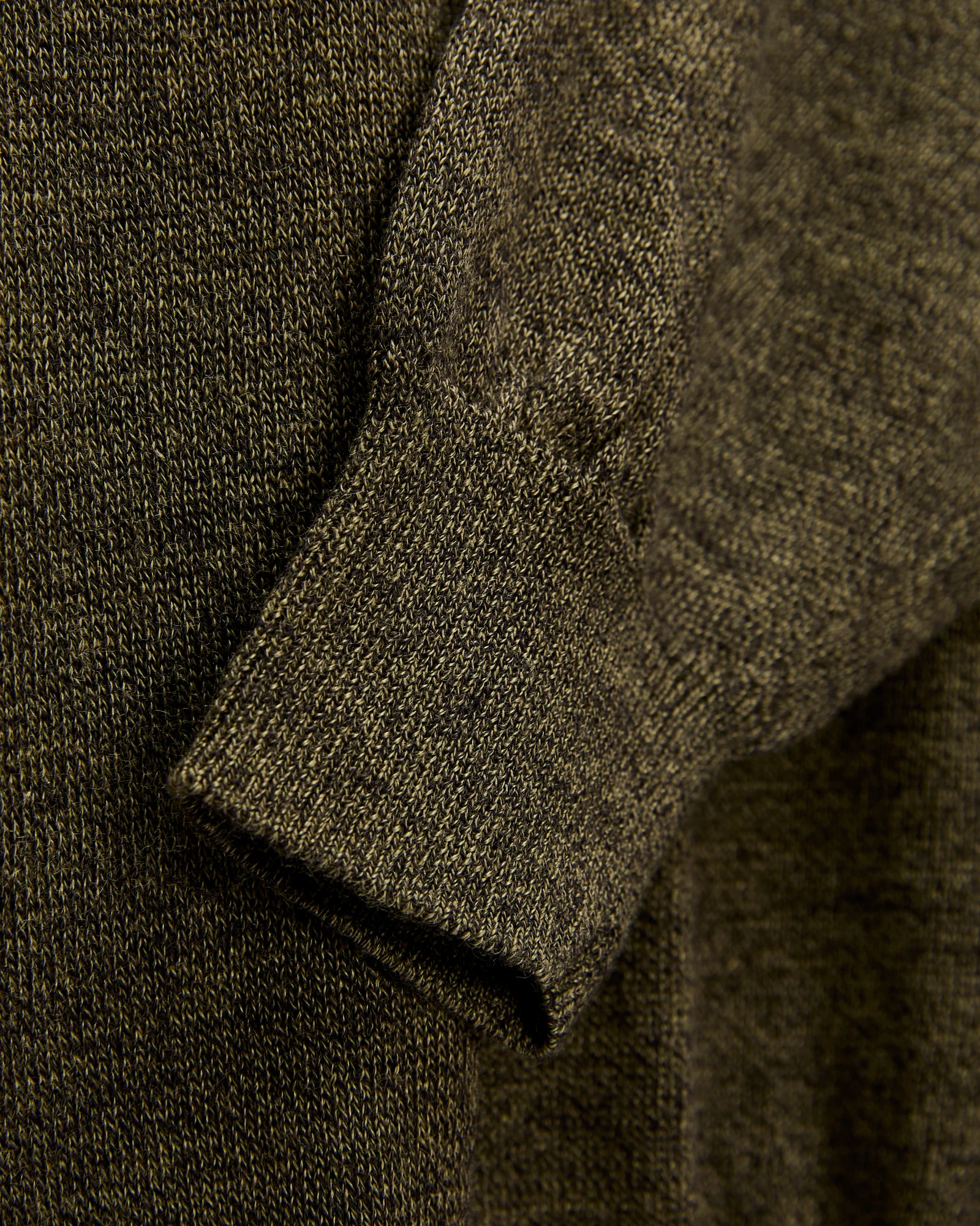 Ramie Wool Crewneck Sweater in Olive - Image 5