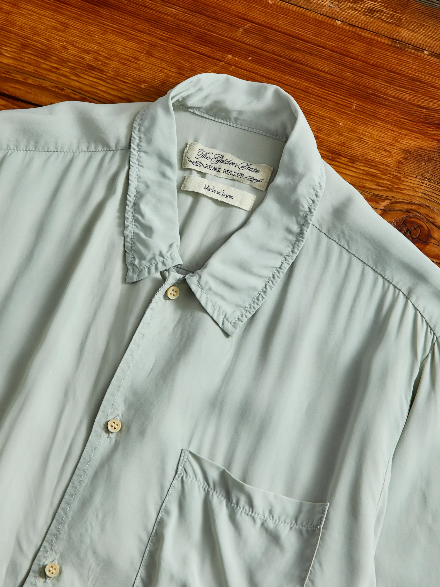 Rayon Hawk Short Sleeve Shirt in Sax - Image 4
