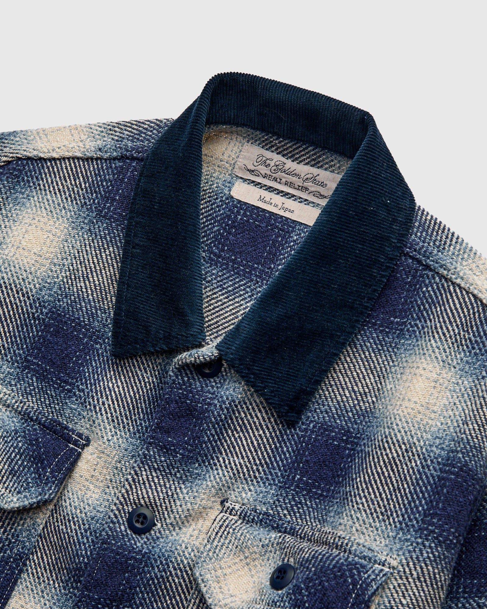 Recycled Cotton Jazz Nep Check Shirt in Blue - Image 3