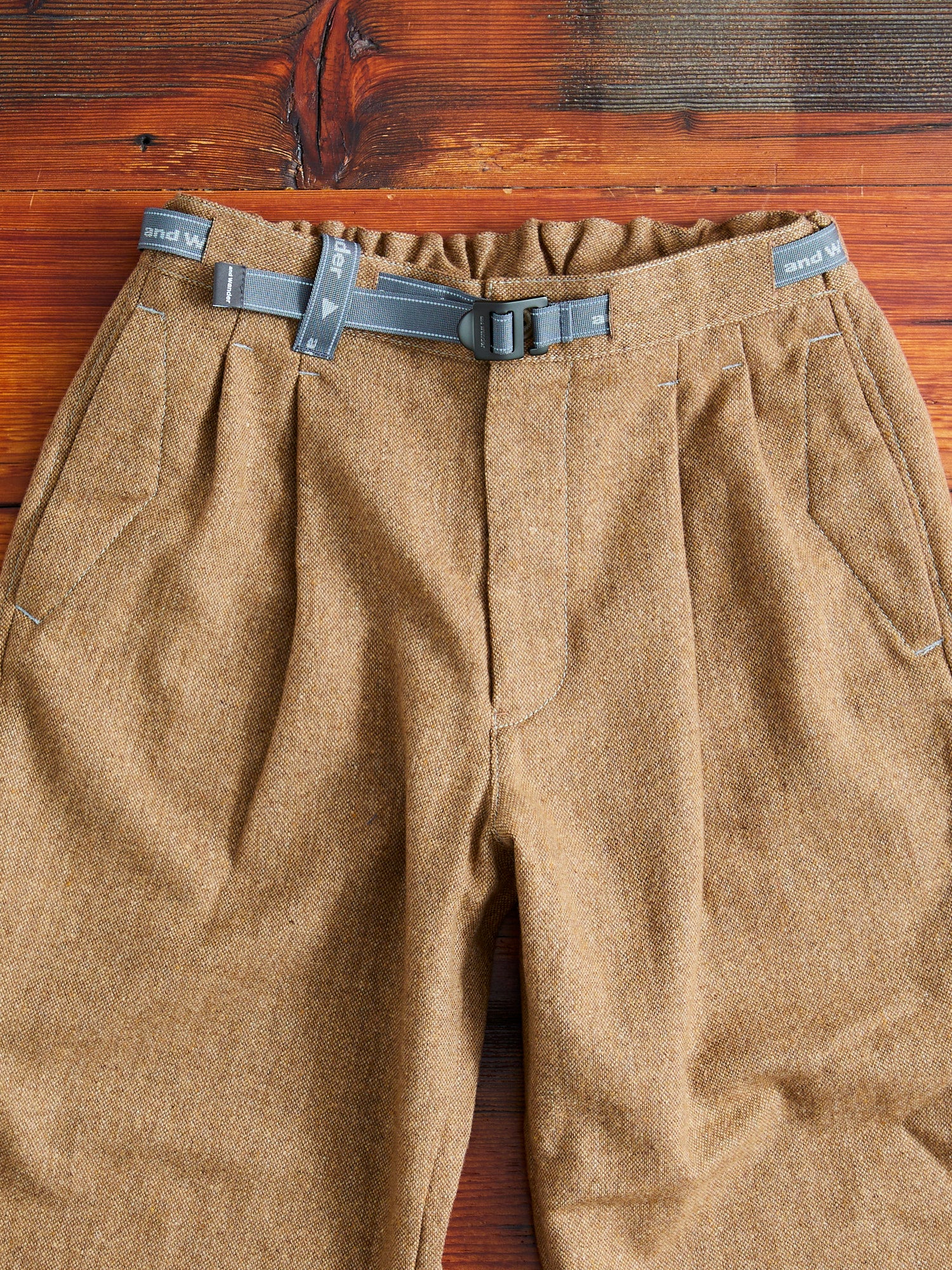 Recycled Wool Tweed Tapered Pants in Beige - Image 3