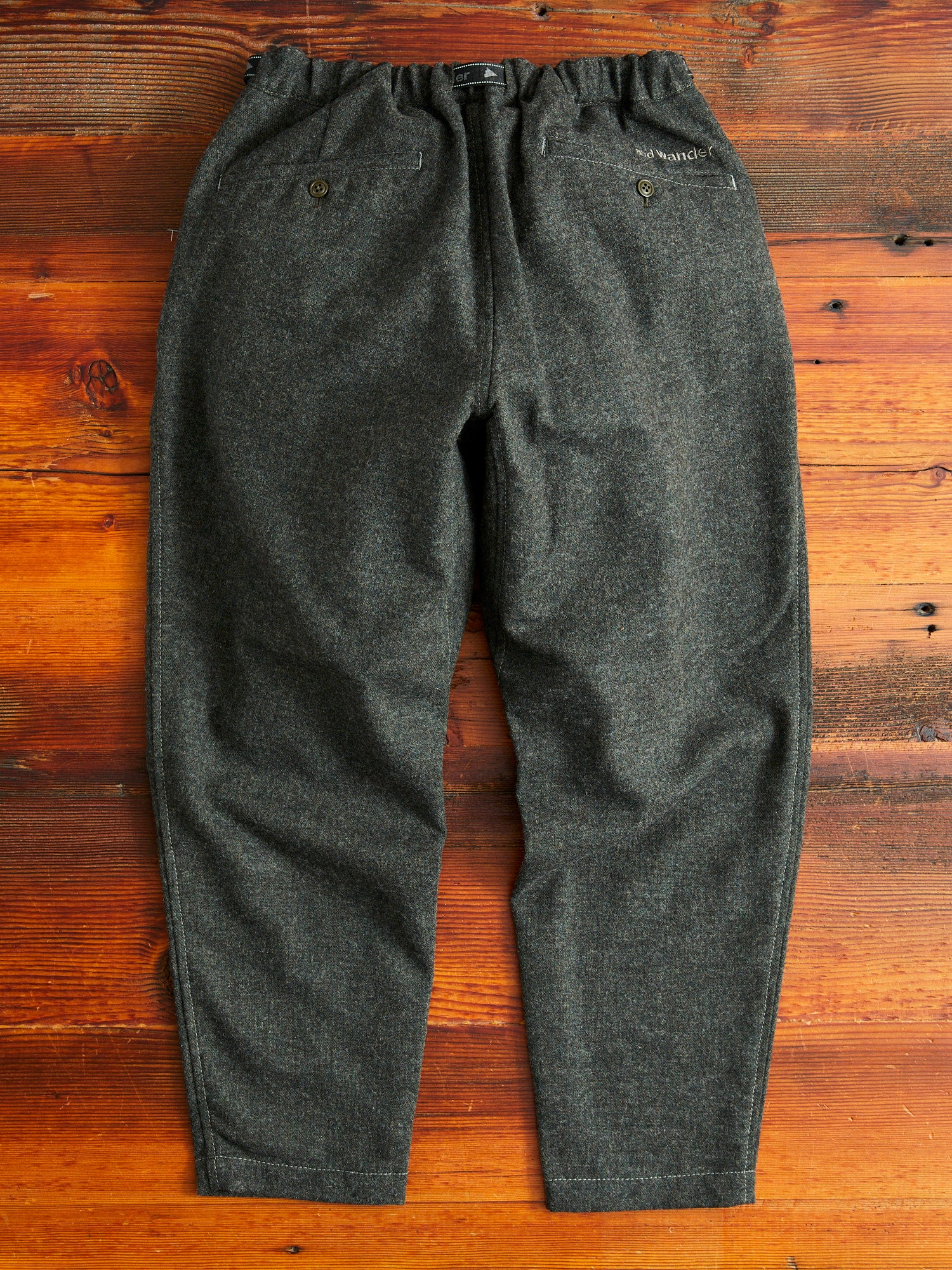 Recycled Wool Tweed Tapered Pants in Black - Image 11