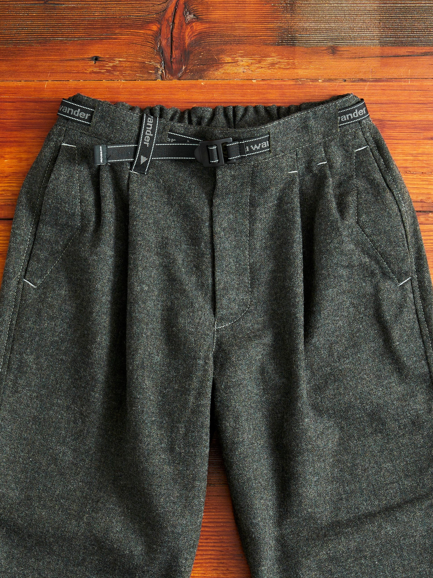 Recycled Wool Tweed Tapered Pants in Black - Image 3
