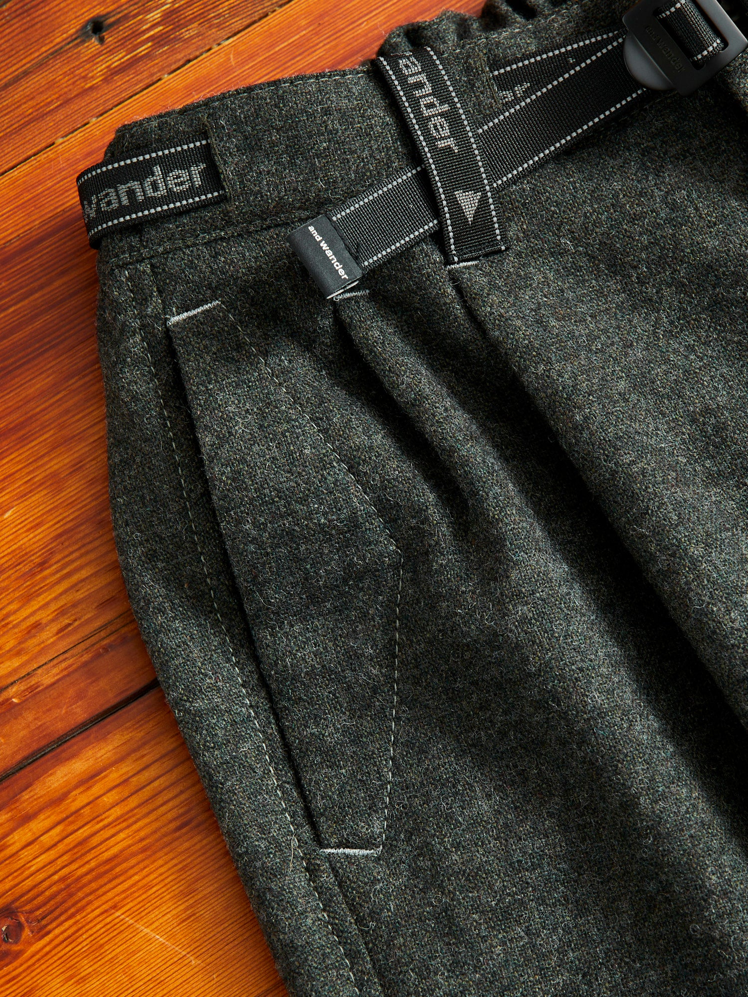 Recycled Wool Tweed Tapered Pants in Black - Image 4