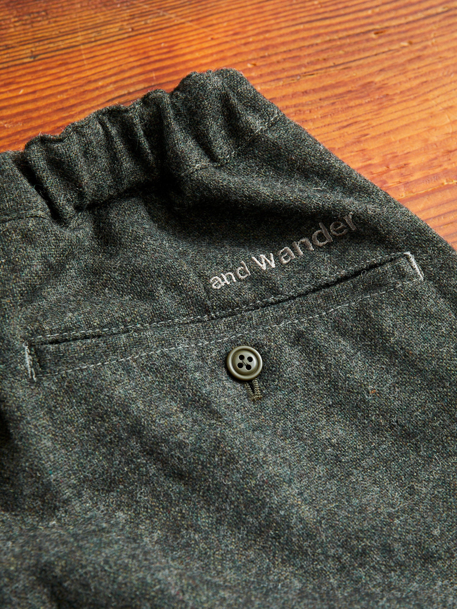Recycled Wool Tweed Tapered Pants in Black - Image 9